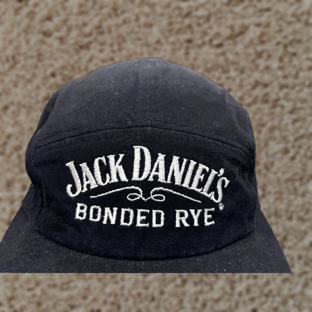 Port Authority Port Authority Jack Daniel's Bonded Rye Hat Cap 5 Panel Adjustable One Size Black Cotton Mens Hat Size ONE SIZE - 1 Thumbnail