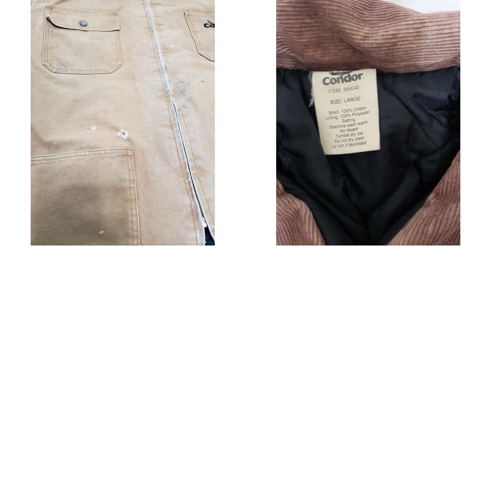 Vintage VINTAGE Condor Jacket Utility Work Mens Size L Tan Brown Full Zip 3WE40 Size US L / EU 52-54 / 3 - 8 Thumbnail