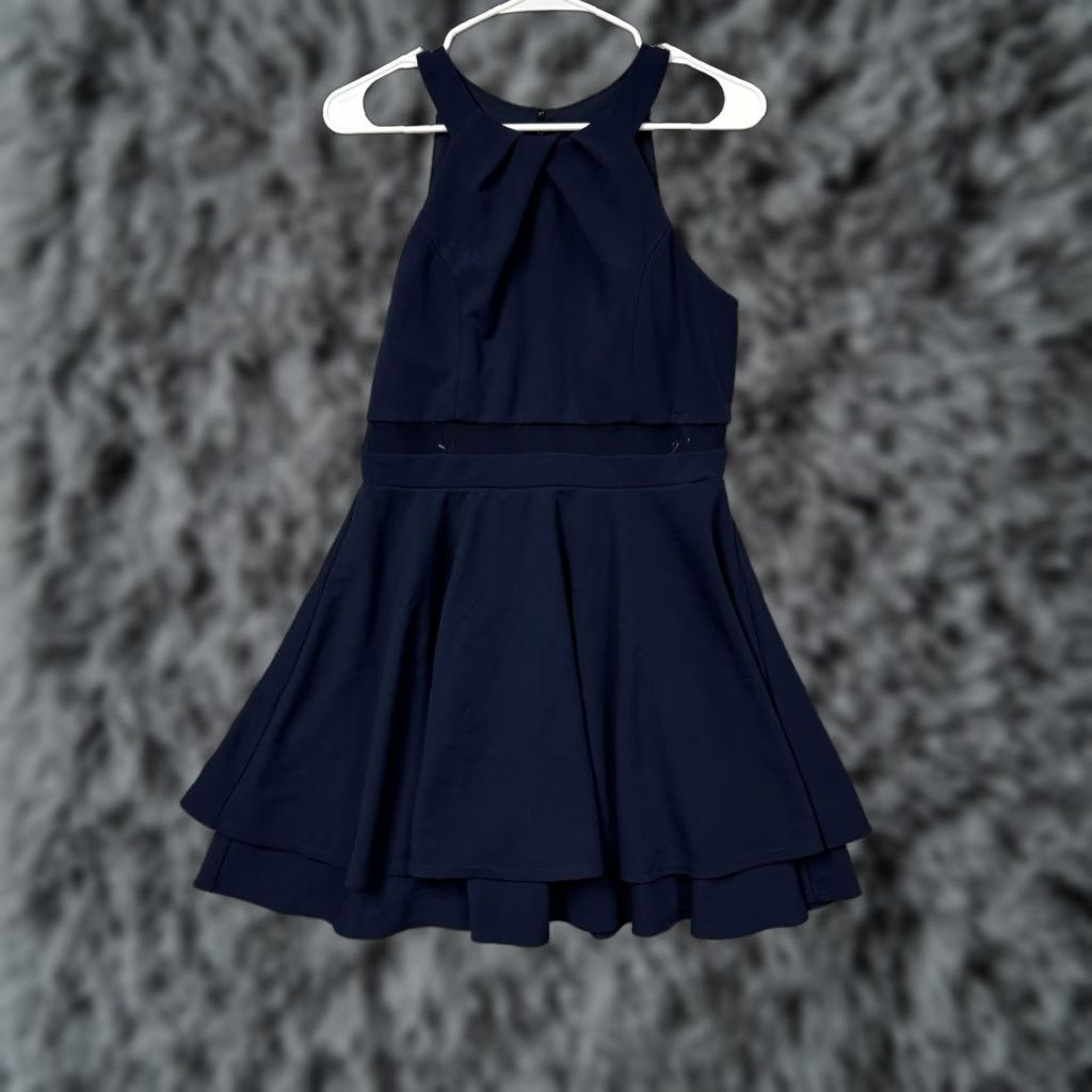 Vintage Emerald Sundae Dress L Mini Cocktail Party Clubwear Date Night Flirty Hoco Sleeveless Halter Button Fashion Women Short Dress Size L / US 10 / IT 46 - 1 Thumbnail