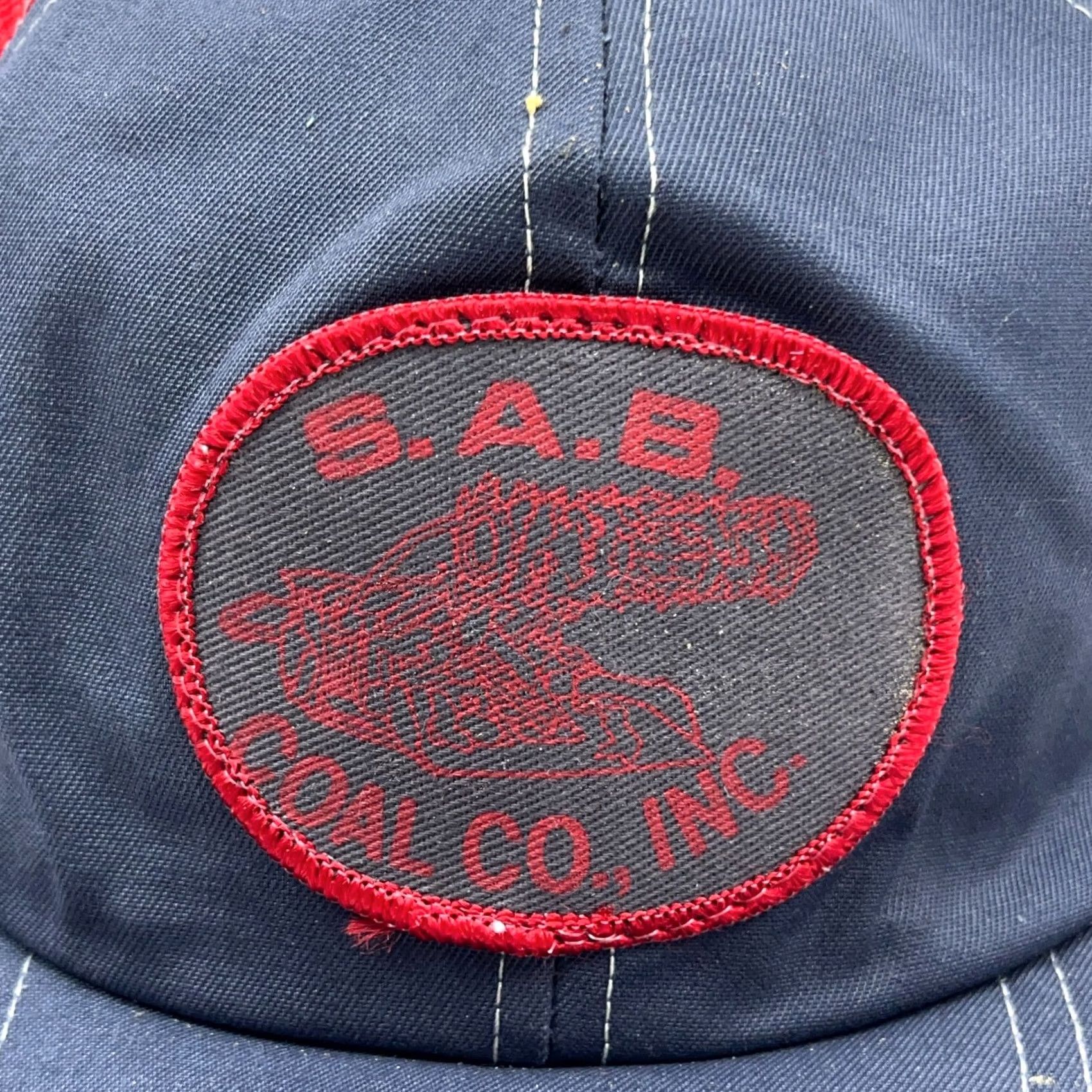Vintage VINTAGE Coal Mining Trucker Hat Cap Red Blue Made In USA 80s 90s SAB Pinwheel Size ONE SIZE - 3 Thumbnail