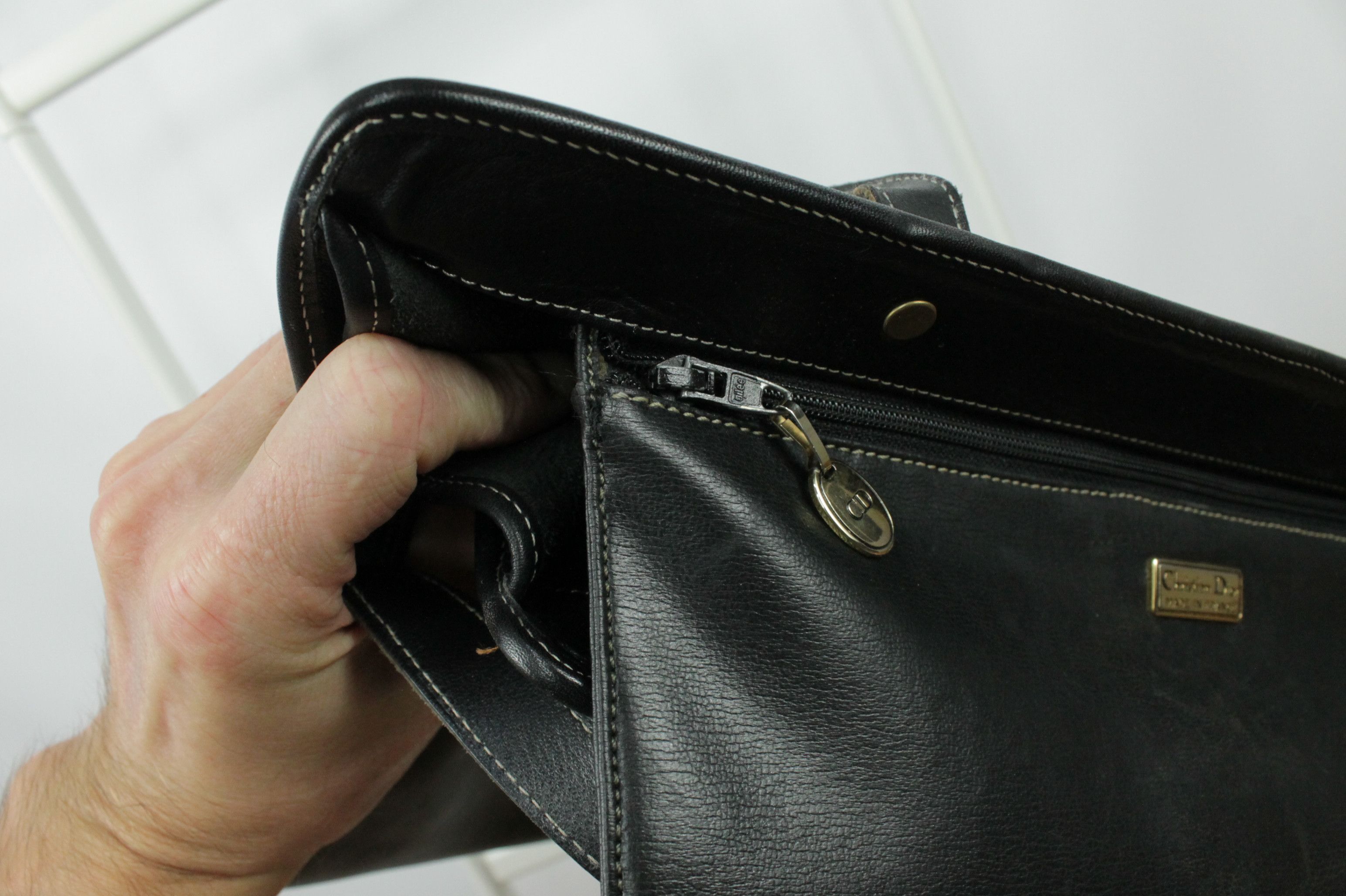 Christian Dior Monsieur Christian Dior Vintage Black Leather Shoulder Bag Size ONE SIZE - 10 Thumbnail