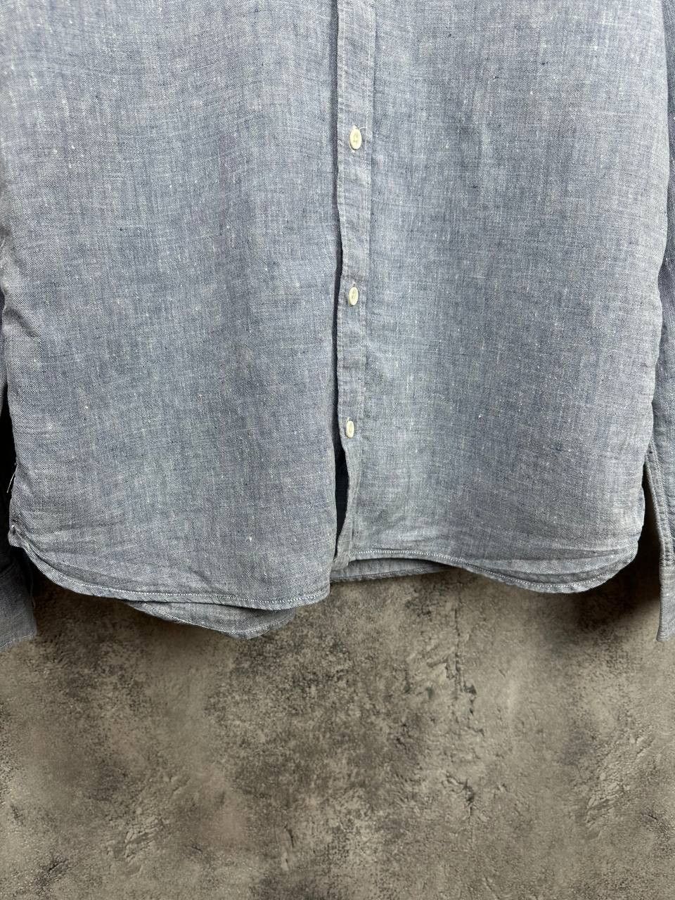 Allsaints ALLSAINTS Reaper Shirt 100% Linen Blue LS Button Up Slim Fit Size US S / EU 44-46 / 1 - 7 Thumbnail