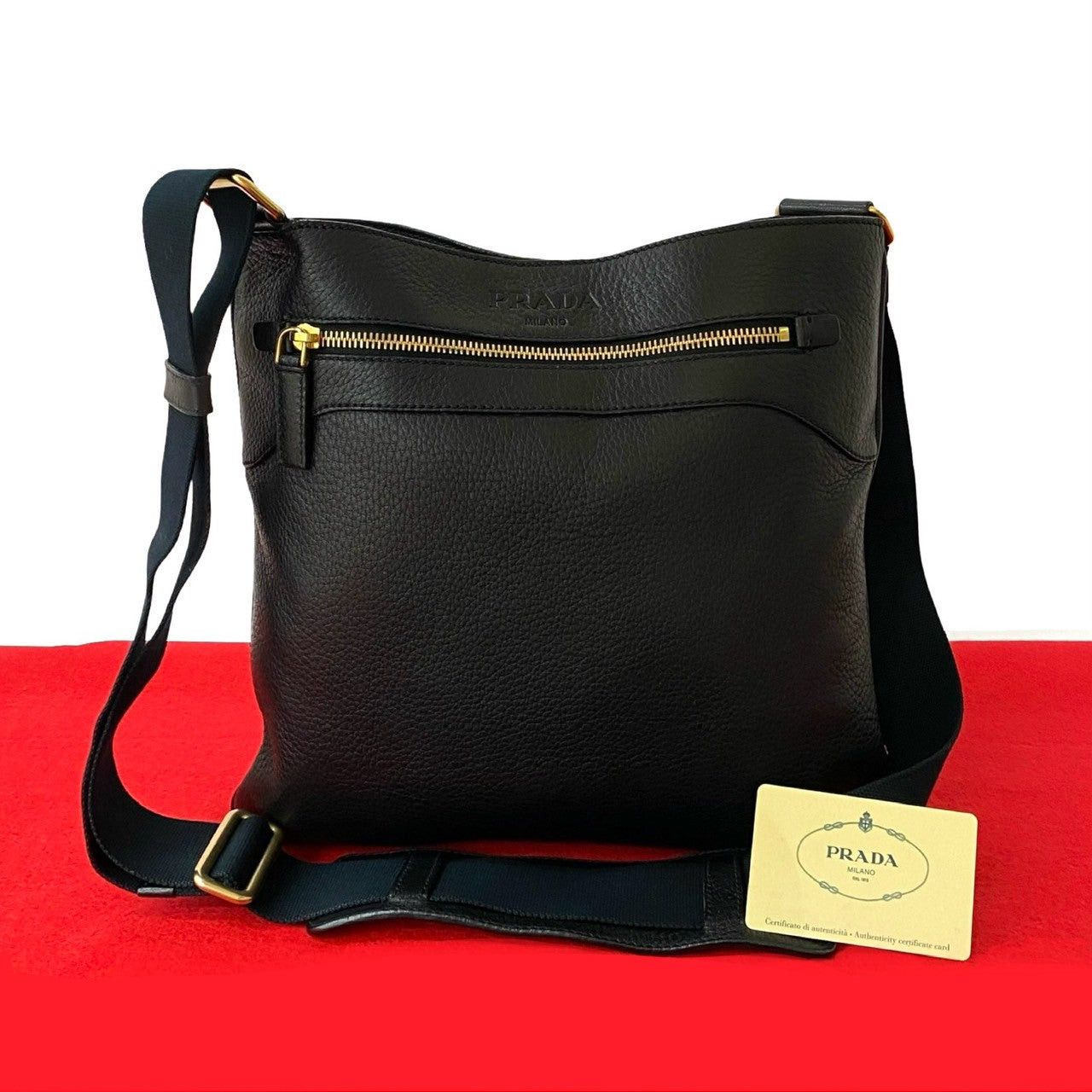 Prada Prada Shoulder Bag Black Leather Size ONE SIZE - 1 Thumbnail