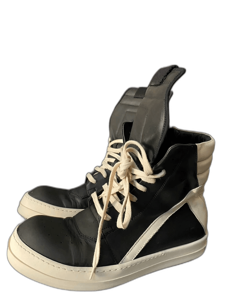 Rick Owens Rick Owens Black Leather High-Top Sneakers Size US 7 / EU 40 - 1 Thumbnail