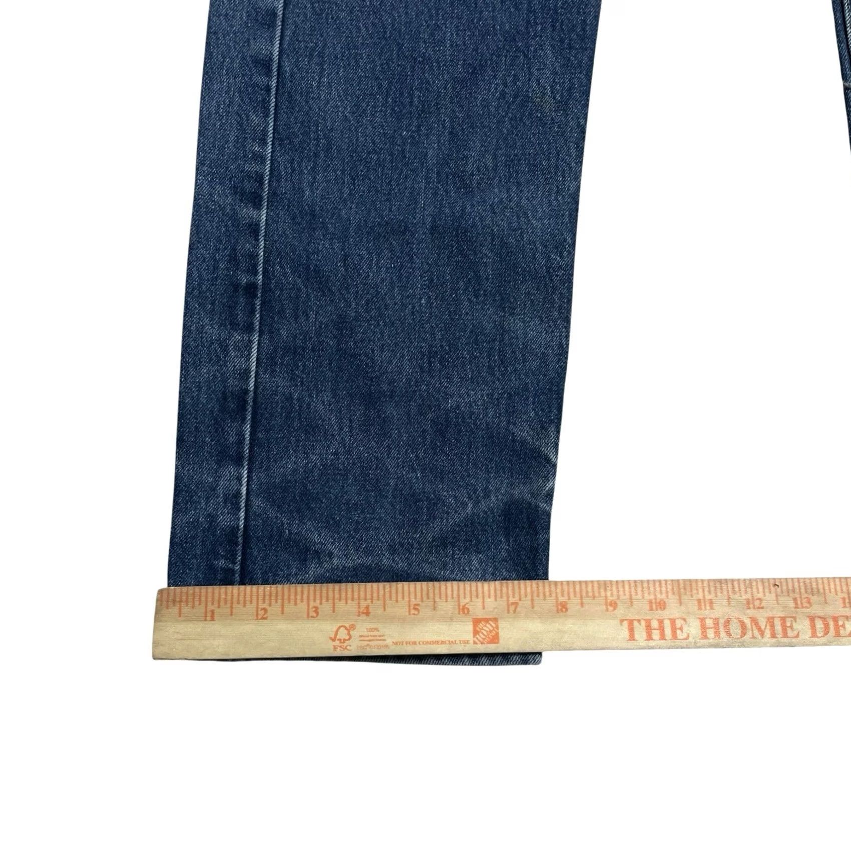 Levi's VINTAGE Levi's 505 Jeans Mens 34x34 Blue Medium Wash Distressed Straight 5-Pocket Denim Button Zipper Regular Logo USA 80s Western Mens Size US 34 / EU 50 - 4 Thumbnail