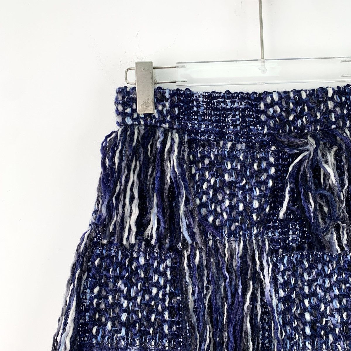 Dior Dior Blue Wool Knit Fringe Halter Skirt Size 26" / US 2 / IT 38 - 3 Thumbnail