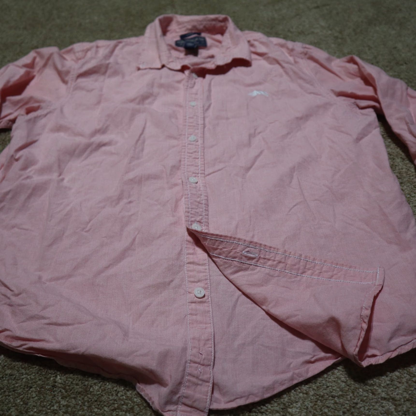 Vintage American Rag Shirt Button-Up Casual Mens Large Pink 100% Cotton Lightweight Long Sleeve Tie-Front Button-Down Regular Large Mens Shirt Size US L / EU 52-54 / 3 - 4 Thumbnail