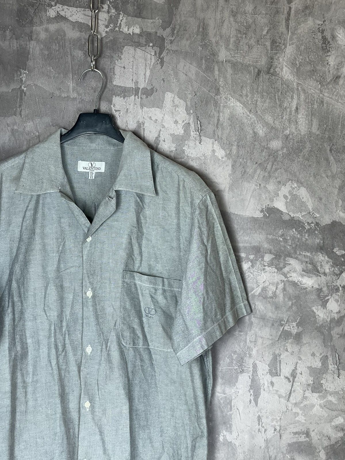 Valentino × Vintage Vintage 90s Valentino Checkered Luxury Short Sleeve Shirt Size US XL / EU 56 / 4 - 3 Thumbnail