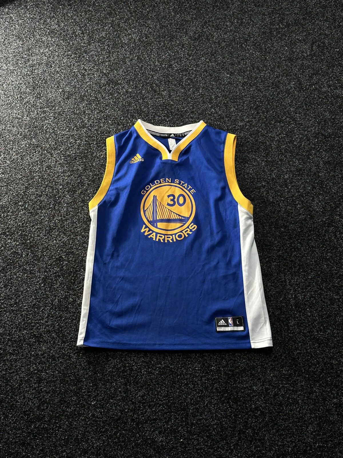 Adidas × NBA × Vintage 🚨 Adidas Golden State Warriors Curry #30 Jersey Basketball Size US L / EU 52-54 / 3 - 1 Thumbnail