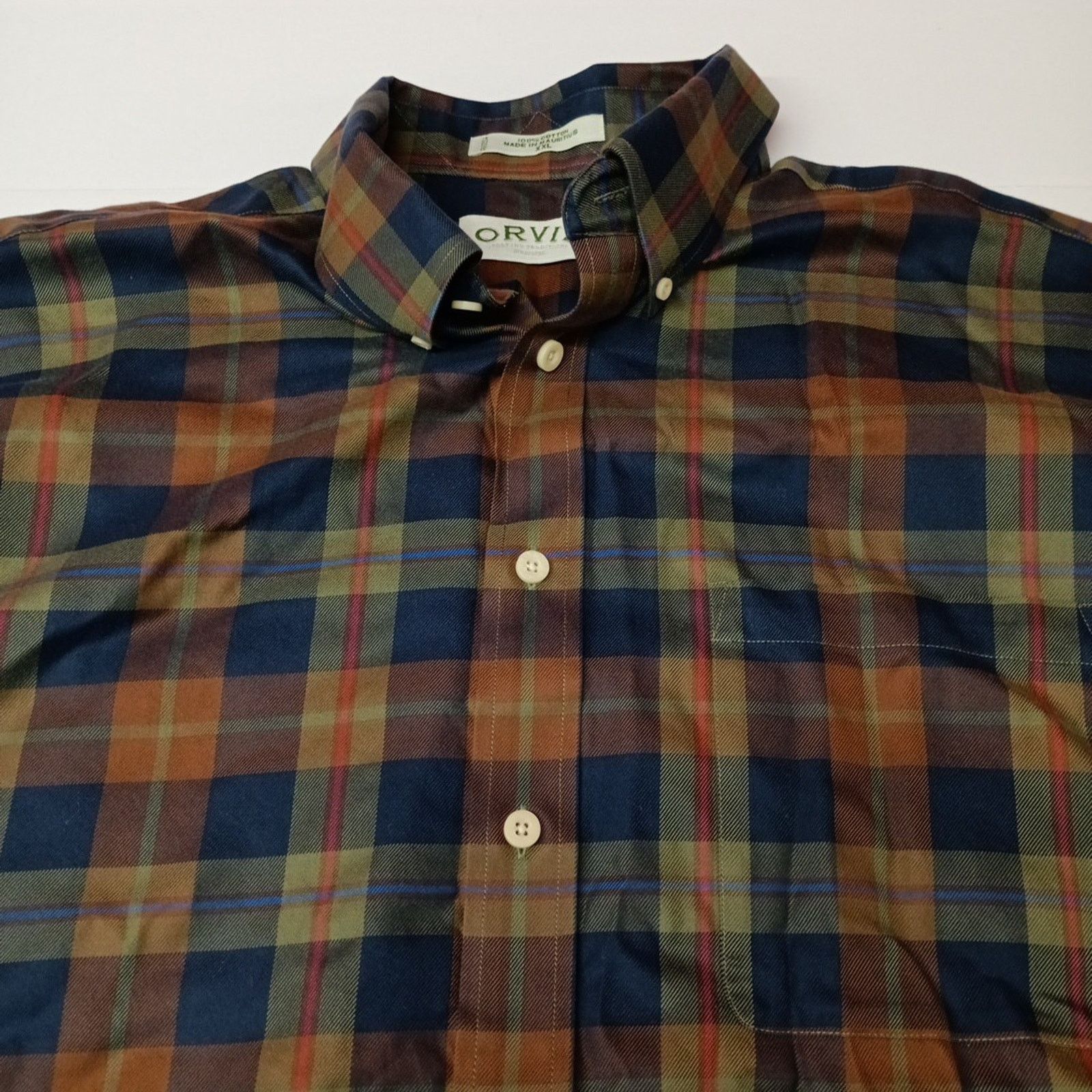 Orvis Orvis Plaid Shirt Men's Size 2XL Brown, Blue, Green Plaid Size US XXL / EU 58 / 5 - 3 Thumbnail