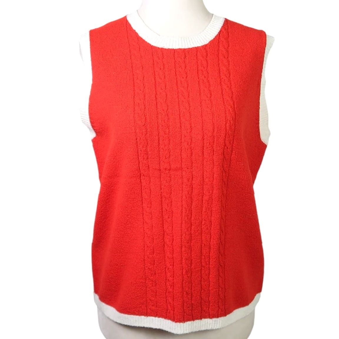 Vintage VINTAGE Karen Scott Sleeveless Sweater Vest Tank Top M Women Red 90s Casual Shaft? Size M / US 6-8 / IT 42-44 - 2 Thumbnail
