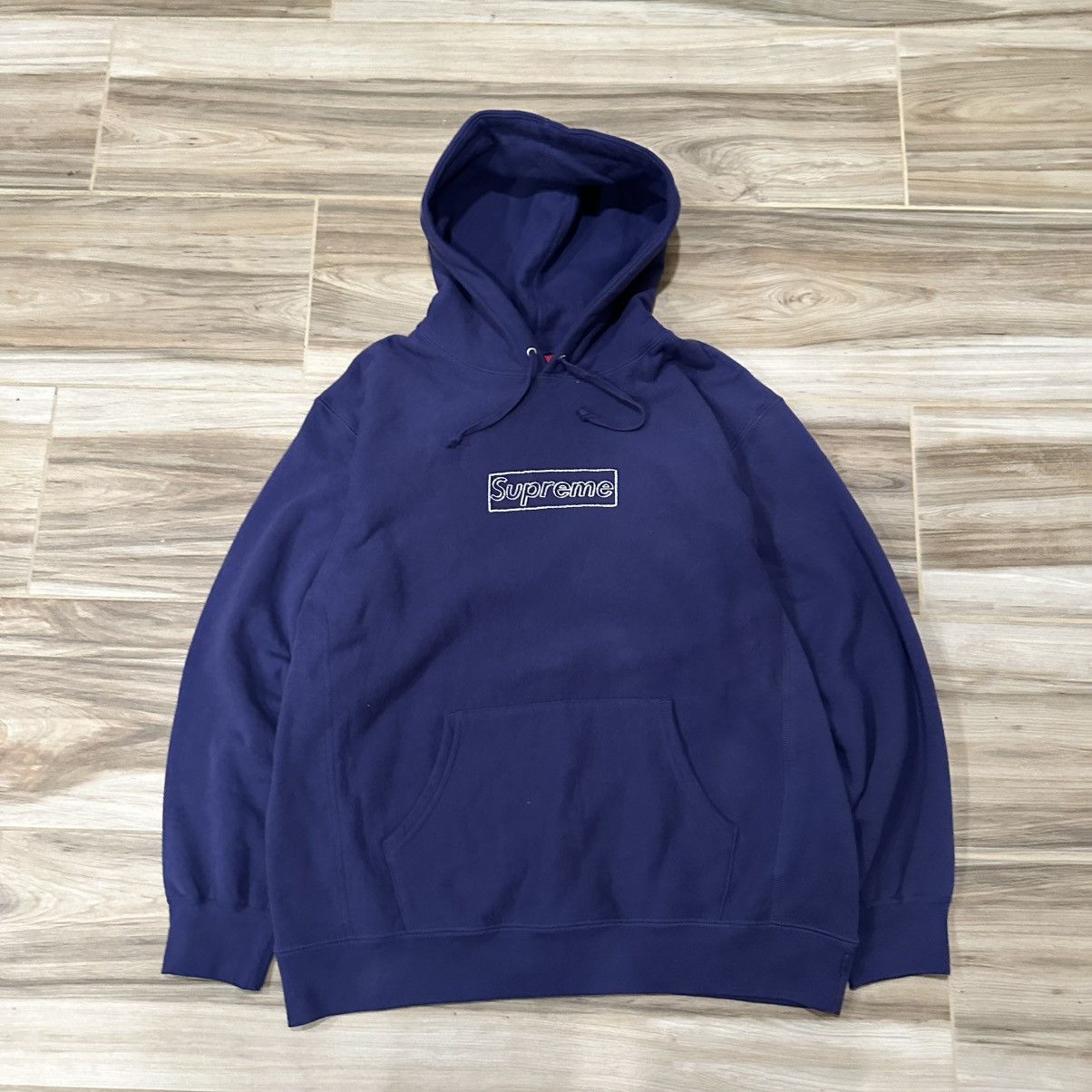 Supreme Navy Blue Box Logo Hoodie | Grailed