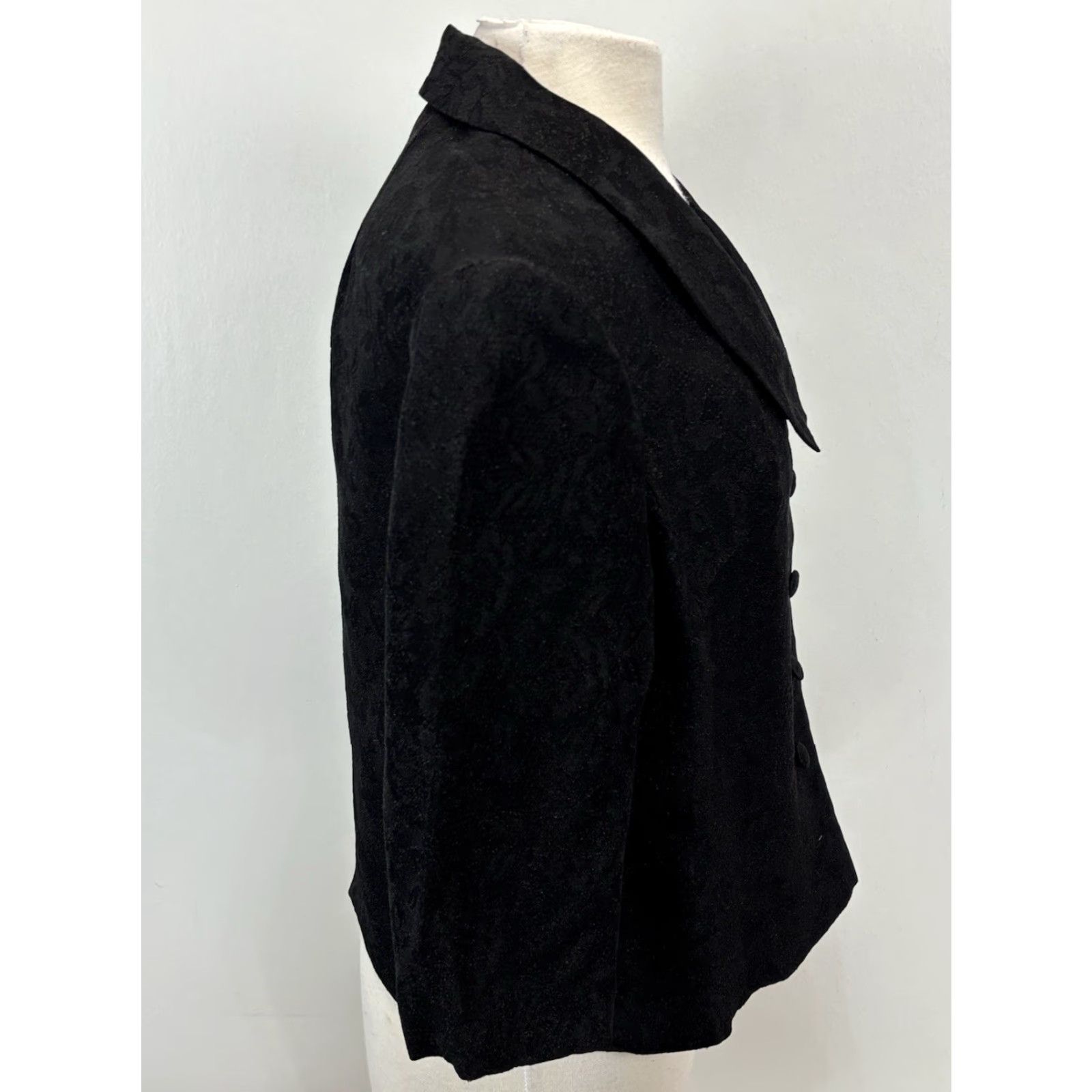 Vintage Vtg Custom 3 Pc Skirt Suit Women’s Black Damask 1950s Shirt Jacket Jackie-O Size 4XL / US 24-26 - 5 Thumbnail