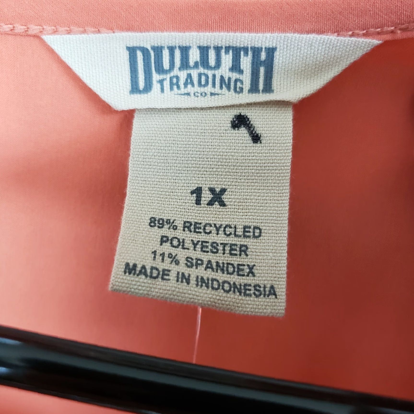 Vintage Duluth Womens Flexcellence Dress 1X Orange Short Sleeve Pockets A-Line Knee Length Satin Polyester Blend Pullover Casual Womens Size 40" / US 18 - 5 Thumbnail