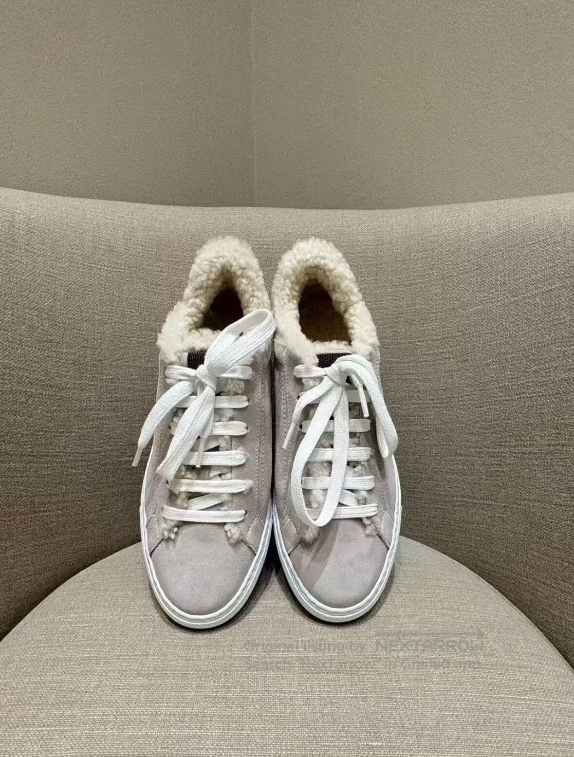 Brunello Cucinelli Brunello Cucinelli Women's Fleece Sneakers. Size US 5 / IT 35 - 7 Thumbnail