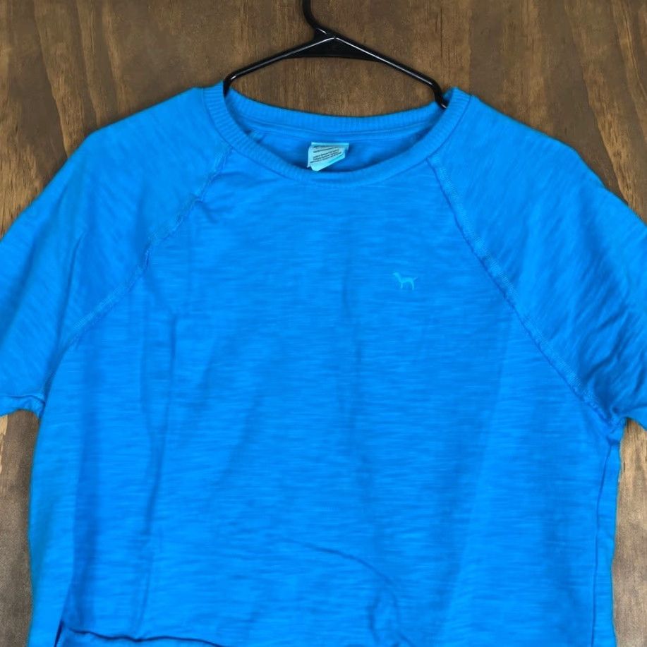 Victoria's Secret PINK Victoria's Secret Womens Shirt Blue Short Sleeve Cropped Crew Neck XS Size XS / US 0-2 / IT 36-38 - 2 Thumbnail