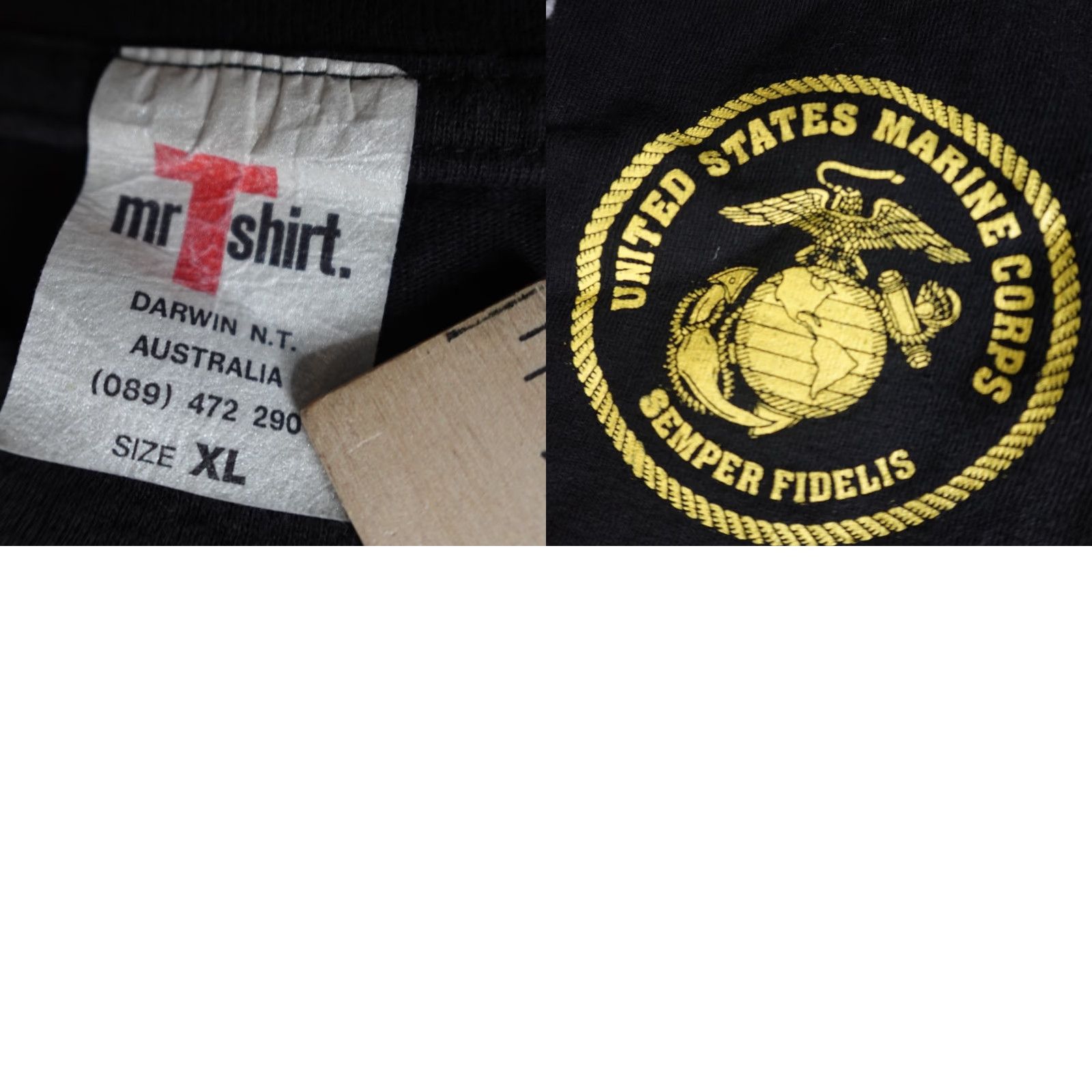 Vintage VINTAGE American Vintage Shirt XL USMC Double Sided 1994 Australia Black Crew Neck Short Sleeve Men Size US XL / EU 56 / 4 - 8 Thumbnail