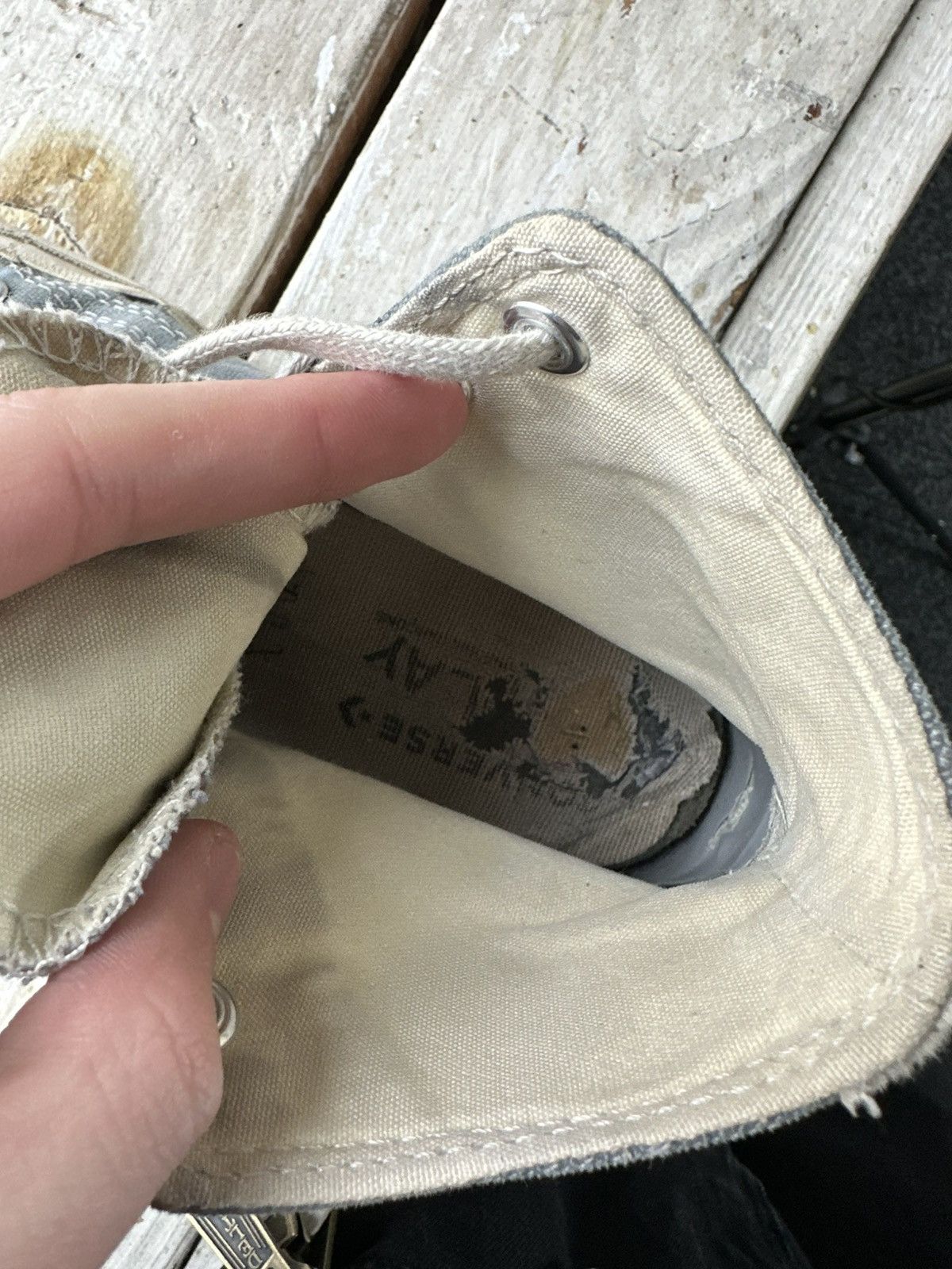 Comme des Garcons × Converse 🚨RARE grey cdg converse BLACK HEART VINTAGE DISTRESS TRUE Size US 6.5 / IT 36.5 - 15 Thumbnail