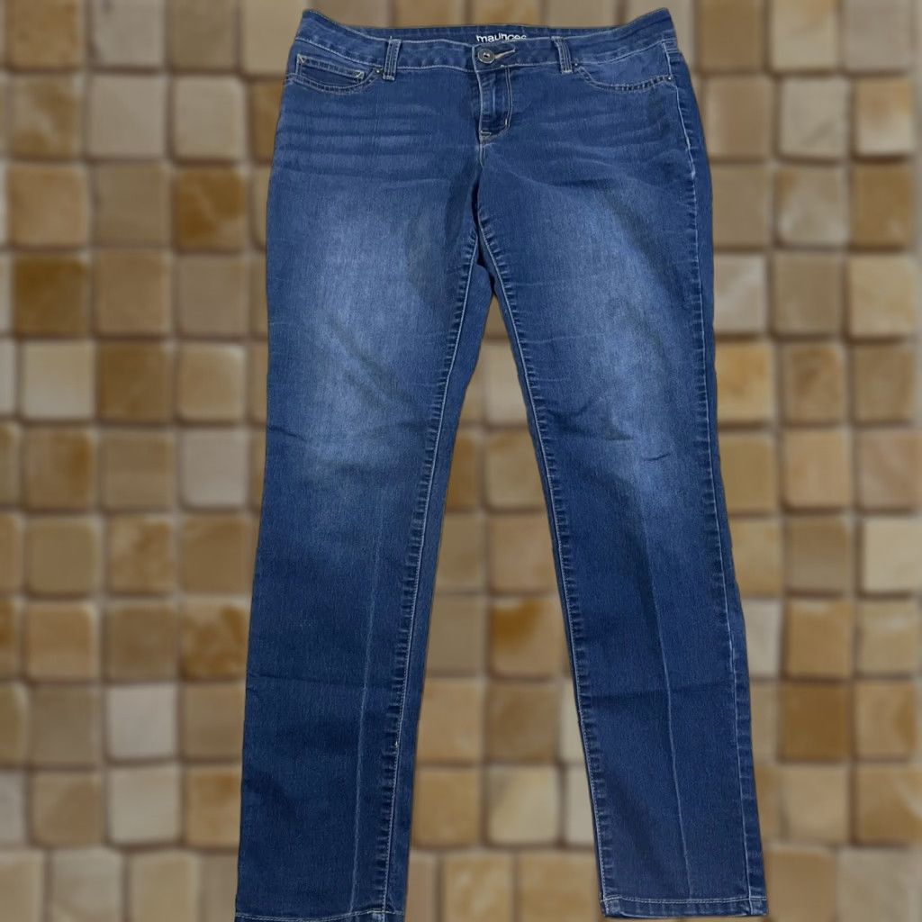 Vintage Maunces Jeans Womens Size Large Blue Low Rise Skinny Size 36" / US 14 / IT 50 - 1 Thumbnail