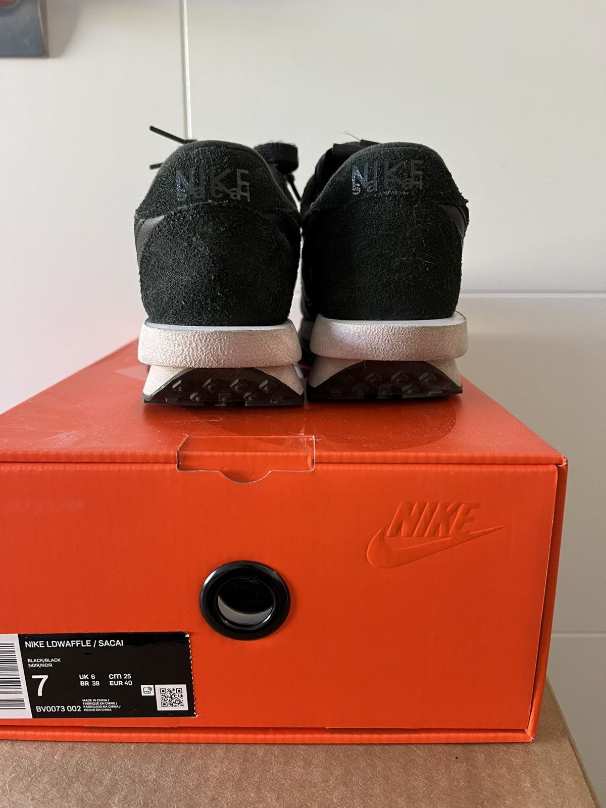 Nike × Sacai Sacai x Nike LD Waffle Nylon Black Size US 8.5 / IT 38.5 - 5 Thumbnail