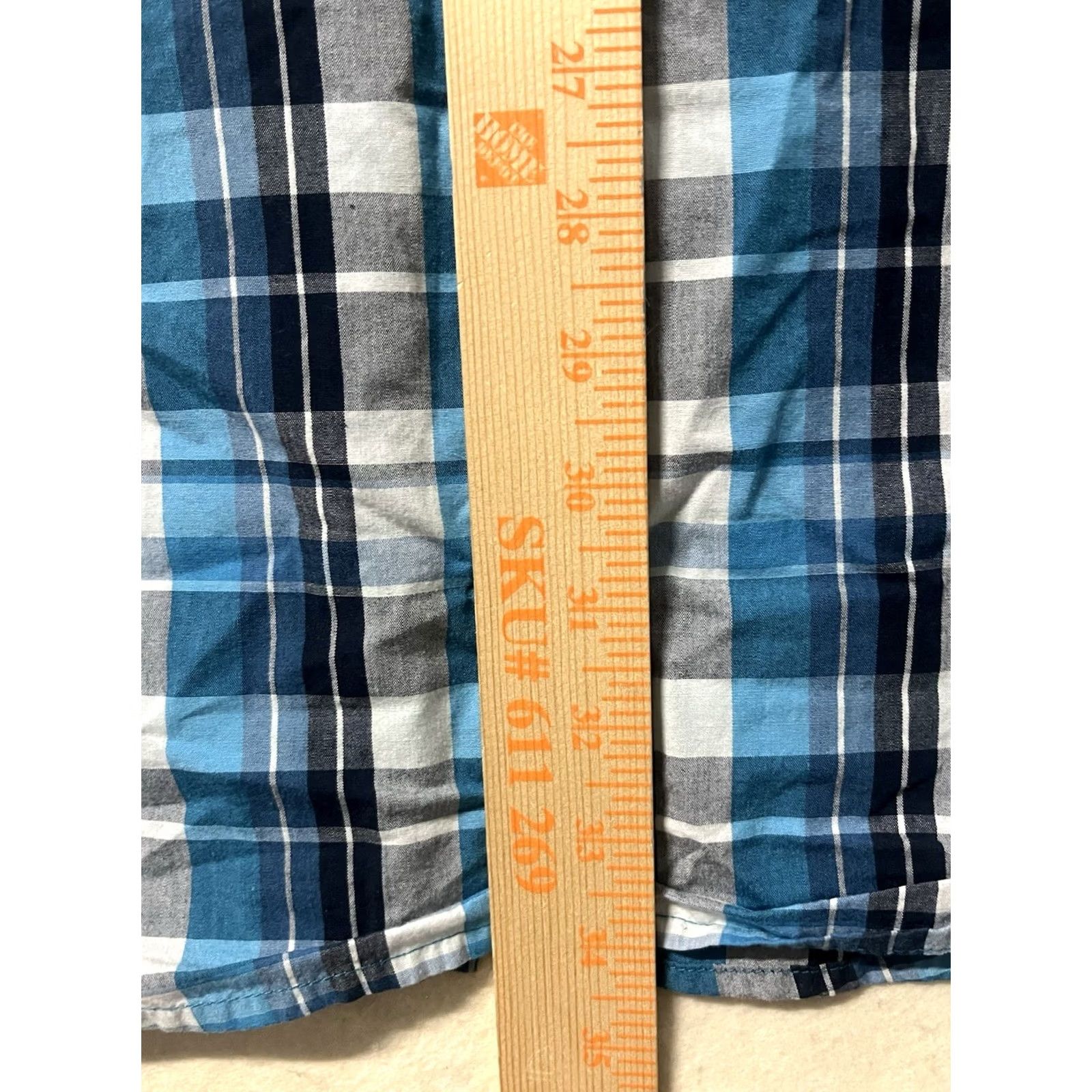 Vintage VINTAGE Covington Button-Up Shirt Plaid Blue 2XLT Mens Big & Tall Short Sleeve? Size US XXL / EU 58 / 5 - 4 Thumbnail