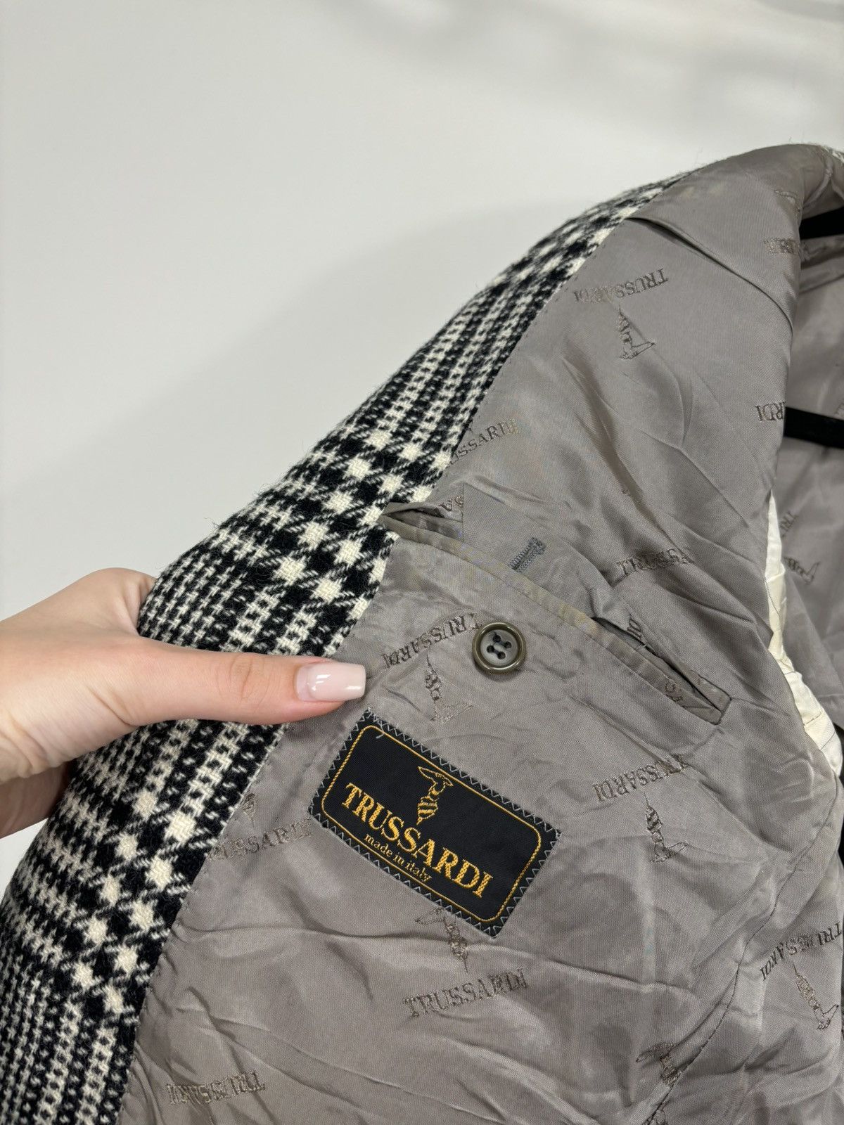 Trussardi Vintage Trussardi Men’s Tartan Check Wool Blazer Jacket Size 42R - 17 Thumbnail