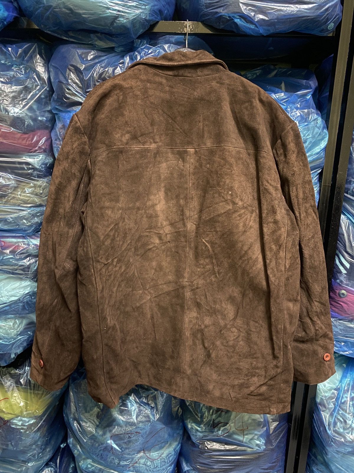 Old Navy Vintage Old Navy Brown Genuine Suede Leather Button Jacket Size US L / EU 52-54 / 3 - 5 Thumbnail