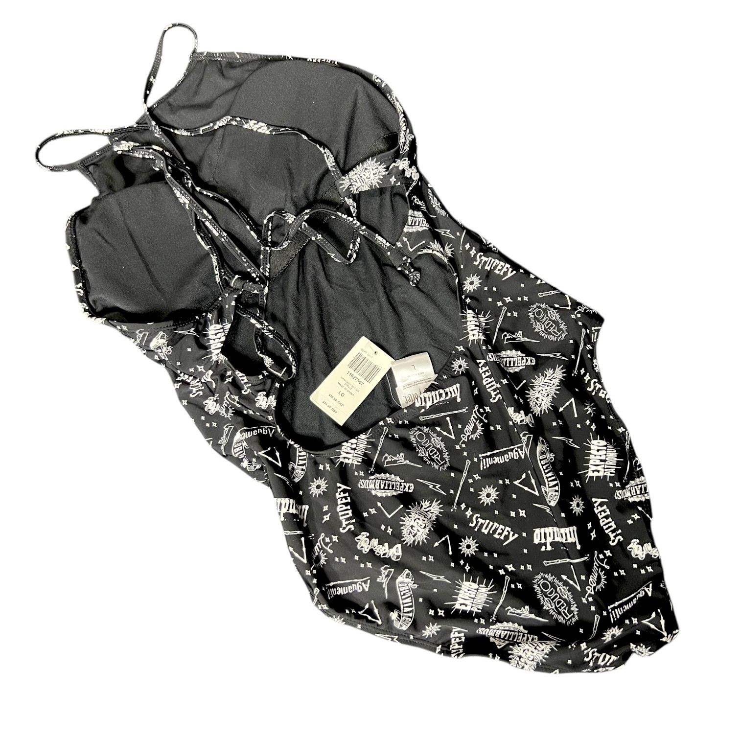 Warner Bros Harry Potter Black & White Spells 1 Piece Women's Swimsuit L Size ONE SIZE - 4 Thumbnail