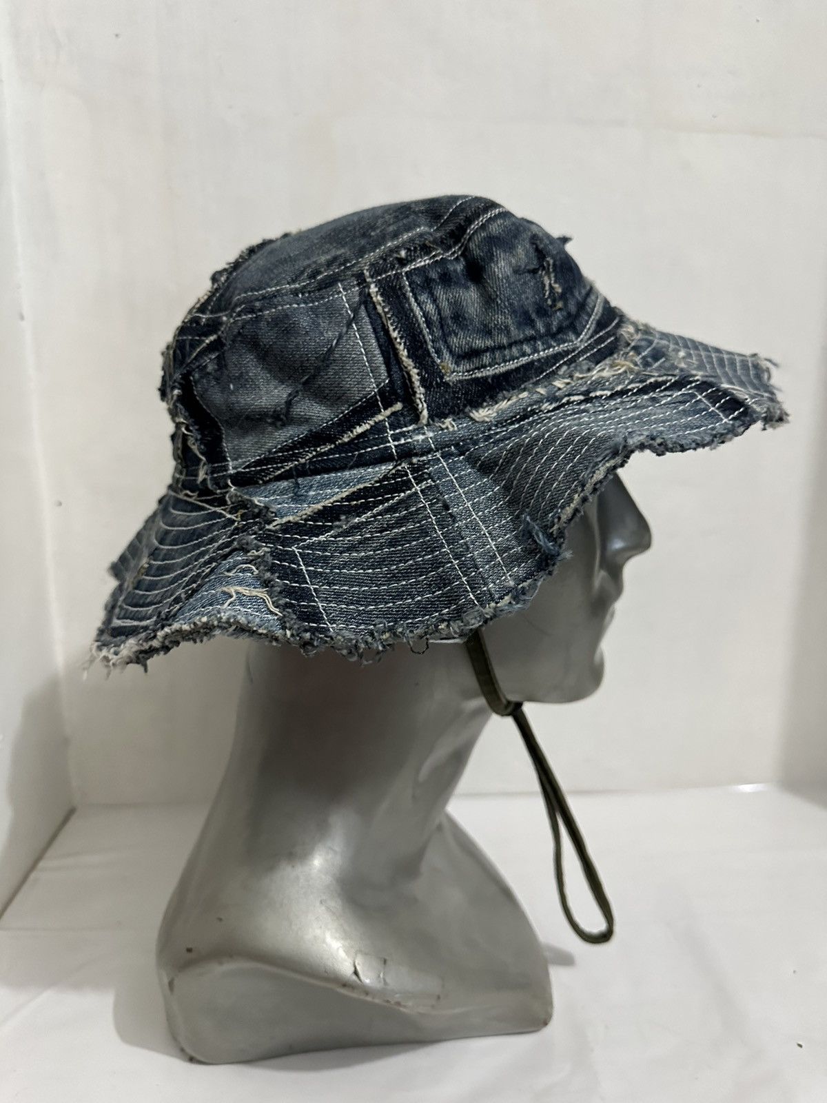 Art Comes First Beautifull Custom Made Patchwork Denim Bucket Hats Size ONE SIZE - 5 Thumbnail