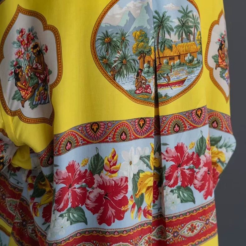 Kenzo KENZO sizeF Yellow nationalistic flower shirt Size L / US 10 / IT 46 - 5 Thumbnail