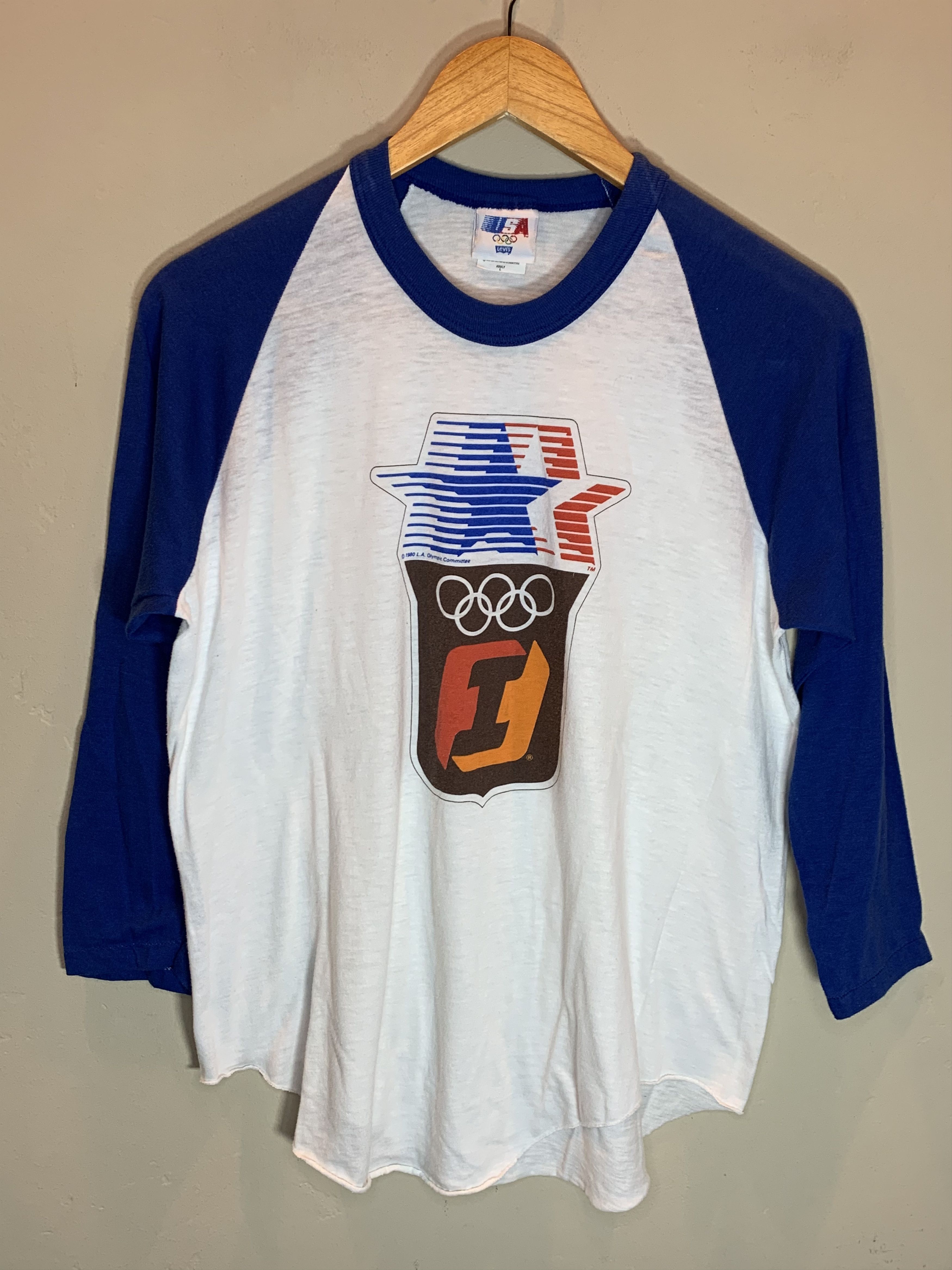 Levi's RARE* Vintage 1980 USA Olympics x Levi’s Single Stitch Shirt Size US L / EU 52-54 / 3 - 1 Thumbnail
