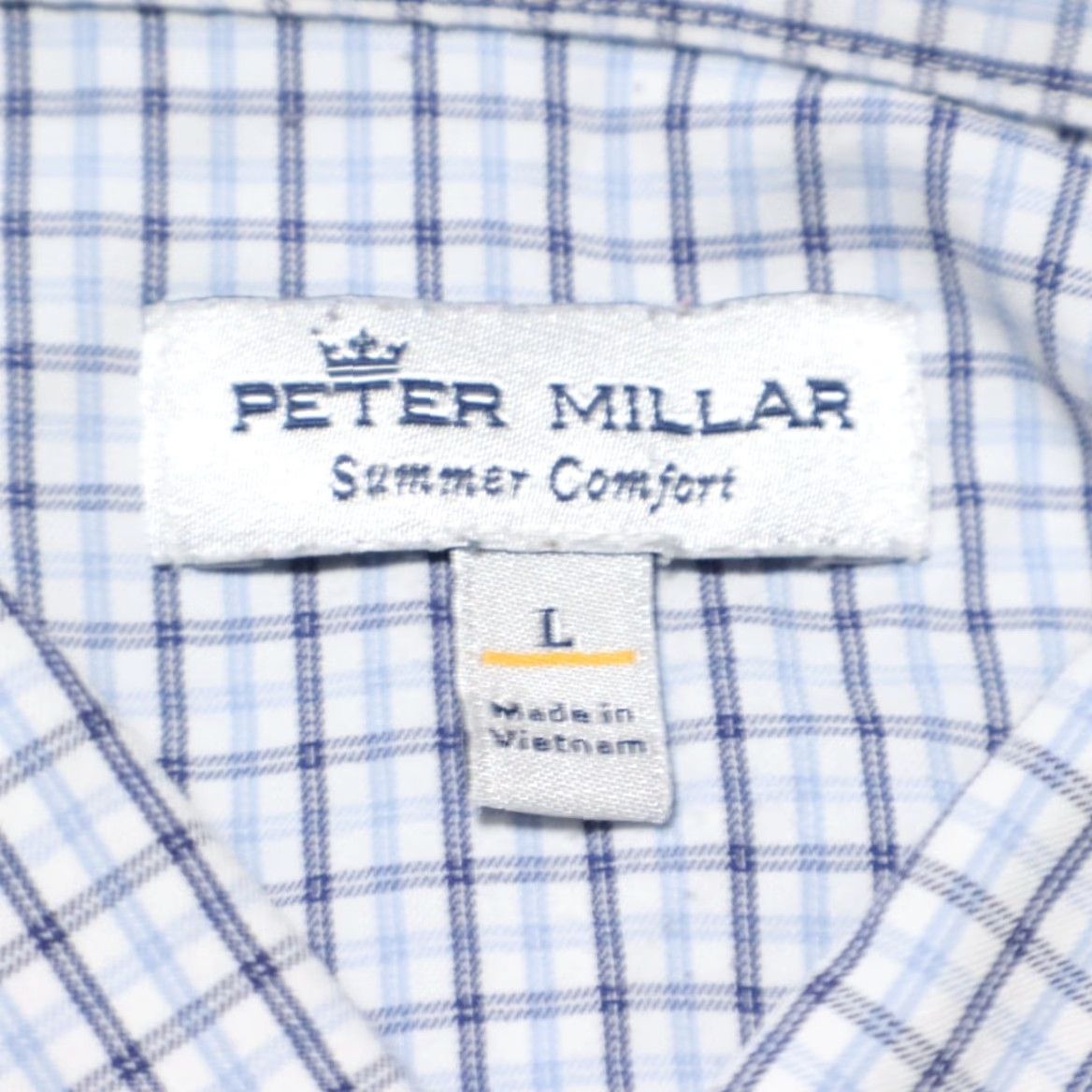 Peter Millar Peter Millar Shirt Gingham Button Down Blue Men L Nylon Summer Comfort Long Sleeve Size US L / EU 52-54 / 3 - 5 Thumbnail