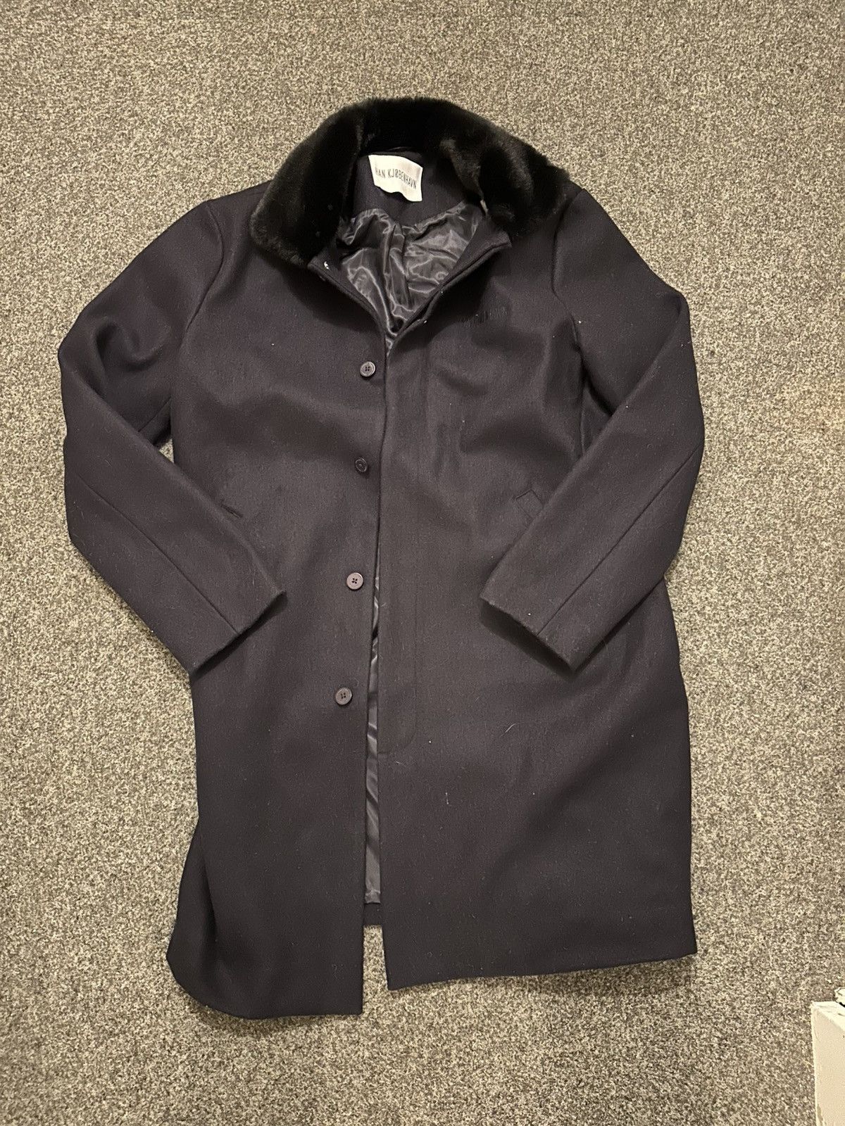 Han Kjobenhavn Winter Trench Jacket Navy Wool XL Size US XL / EU 56 / 4 - 1 Thumbnail