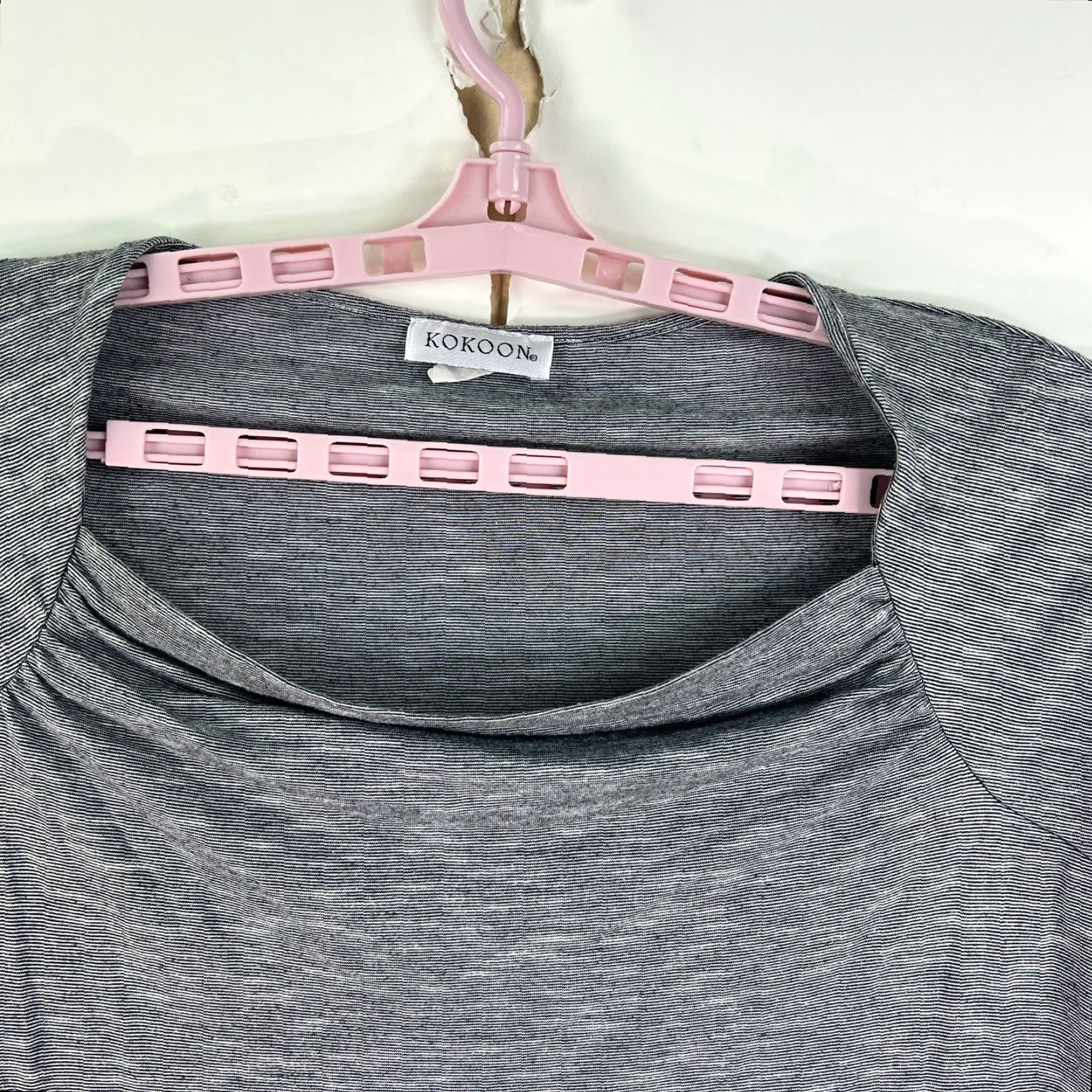 Vintage Kokoon Women's Relaxed-Fit Short-Sleeve Scoop Neck Swing Top L Gray Shirt Women Swing Top, Kokoon, Size L, Gray, 80s 90s Theme Size L / US 10 / IT 46 - 2 Thumbnail
