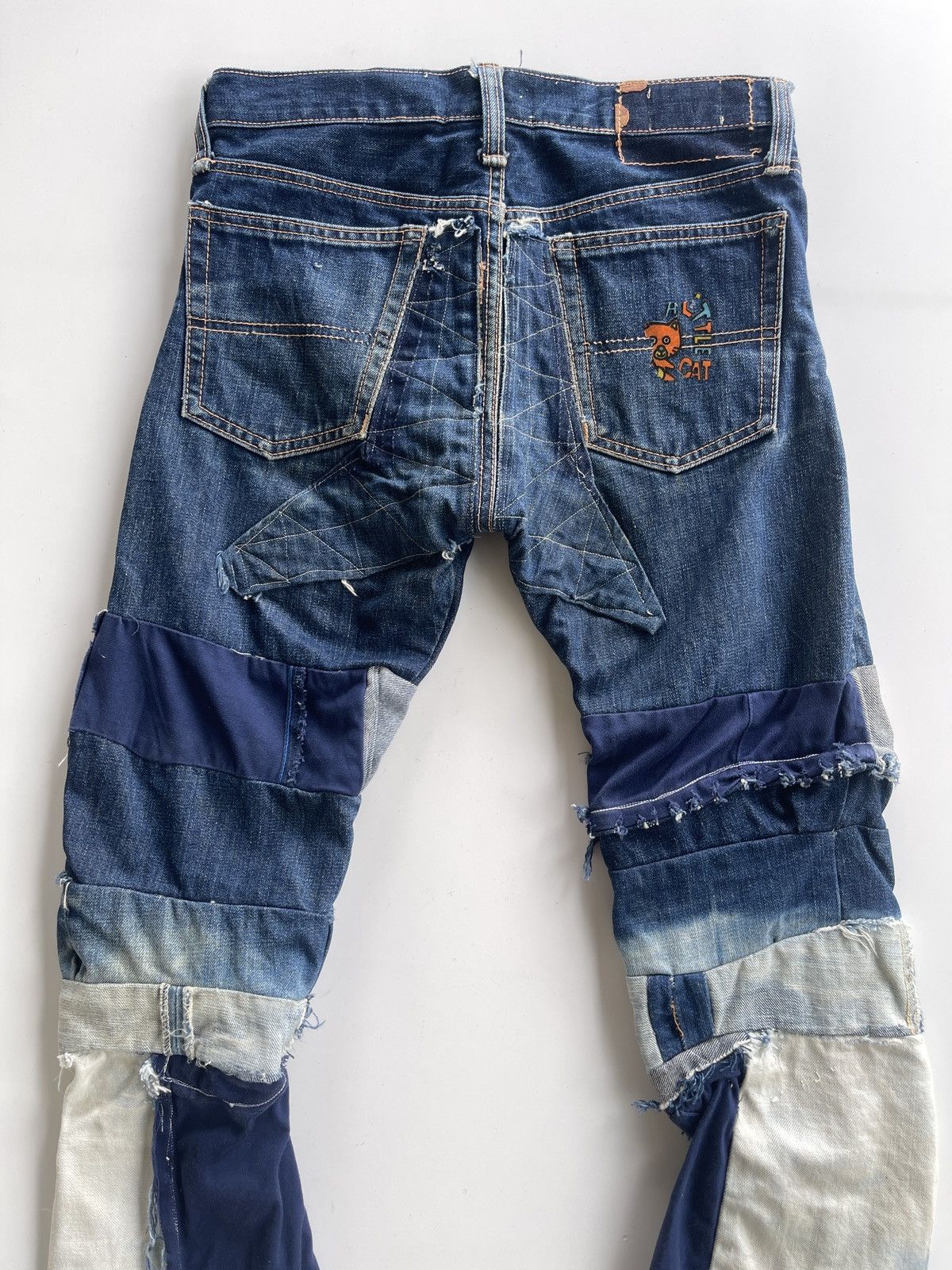 Vintage Vintage WestRider Remake Patchwork Distressed Flare Size 29" - 3 Thumbnail