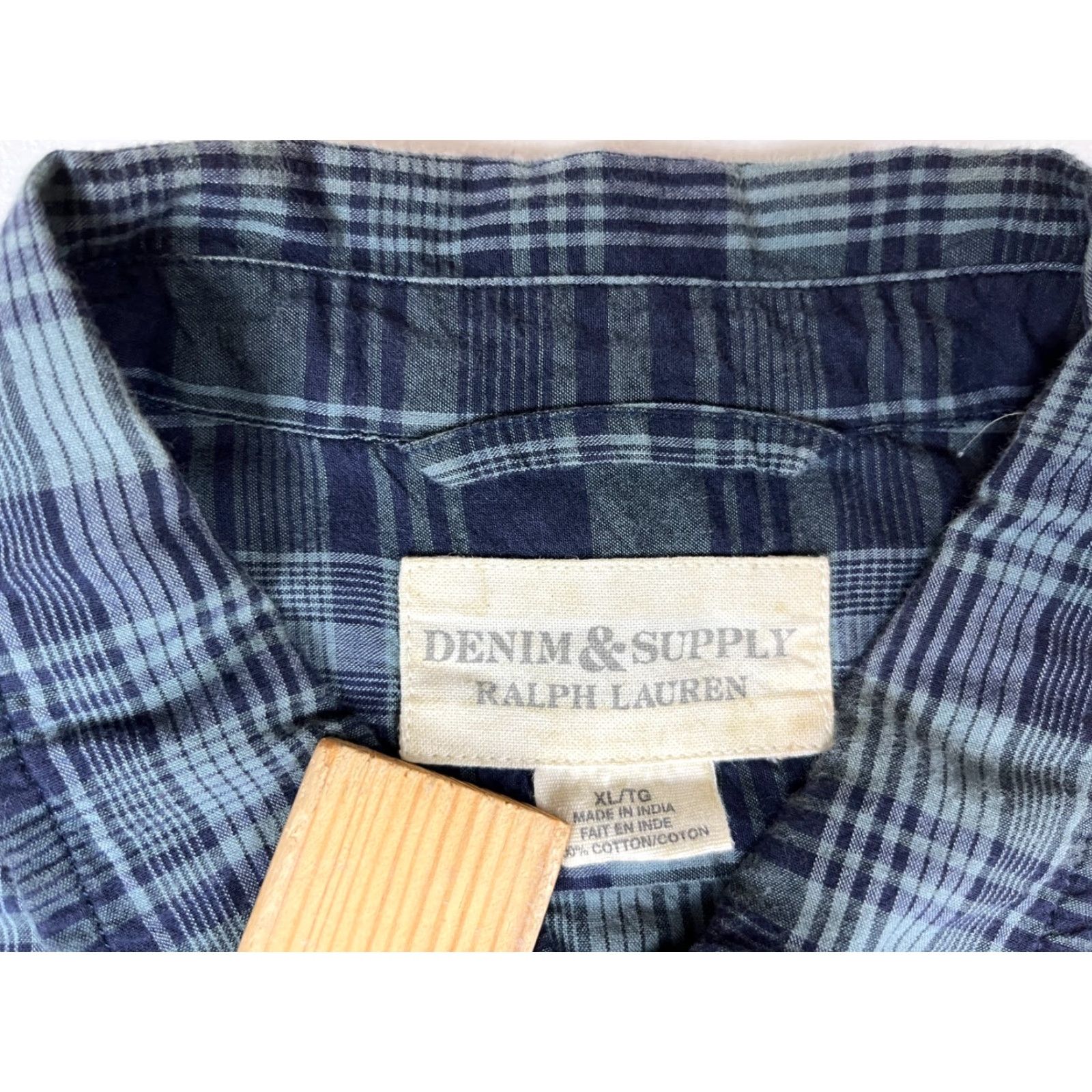 Vintage Ralph Lauren Denim & Supply Button-Up Shirt Plaid XL Mens Blue Cotton Long Sleeve Pocketed, Casual, Classic Fit Size US XL / EU 56 / 4 - 5 Thumbnail