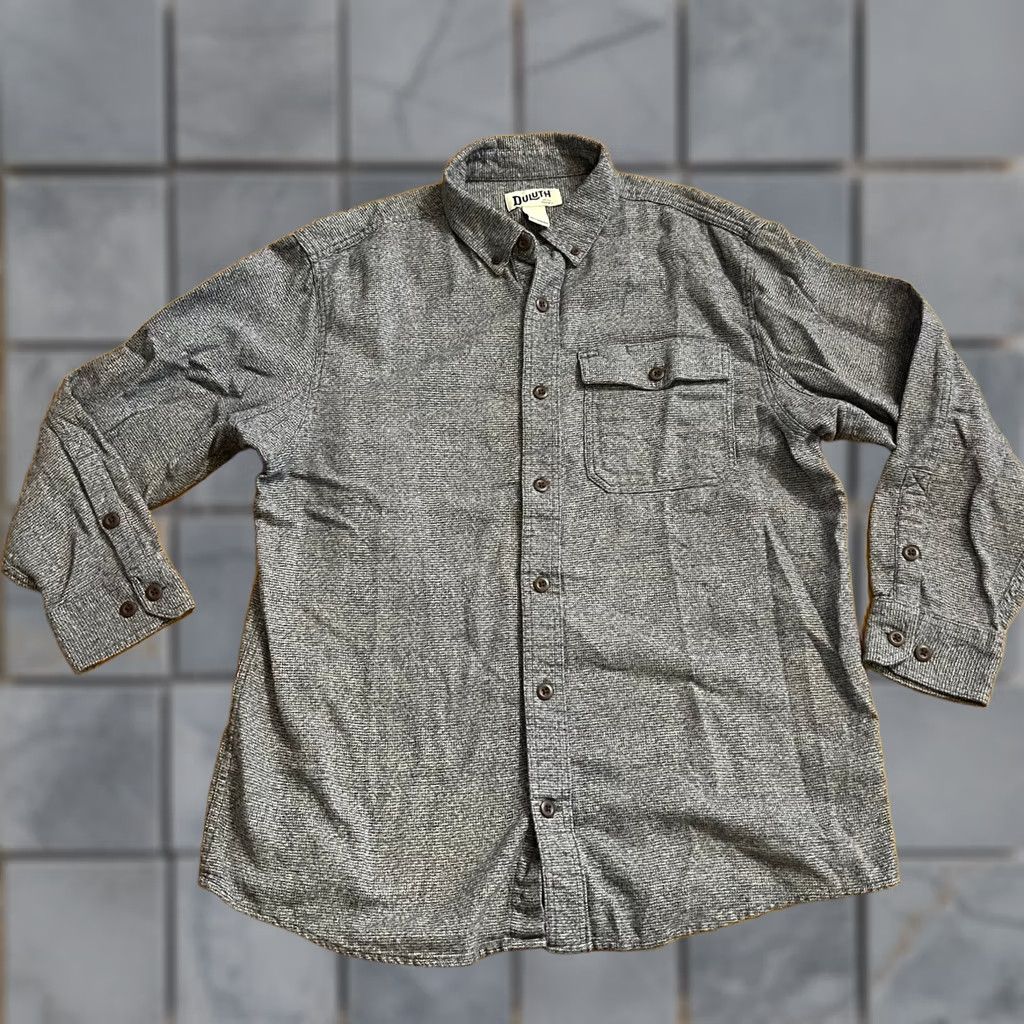 Duluth Trading Company Duluth Flannel Shirt Mens Large Blue Heathered Button Up Long Sleeve Size US L / EU 52-54 / 3 - 1 Thumbnail