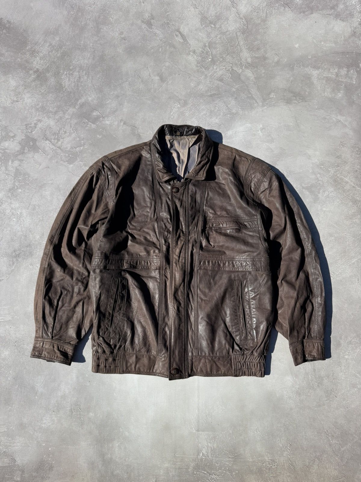 Leather Vintage Distressed Brown Leather Jacket Y2k Size US M / EU 48-50 / 2 - 1 Thumbnail