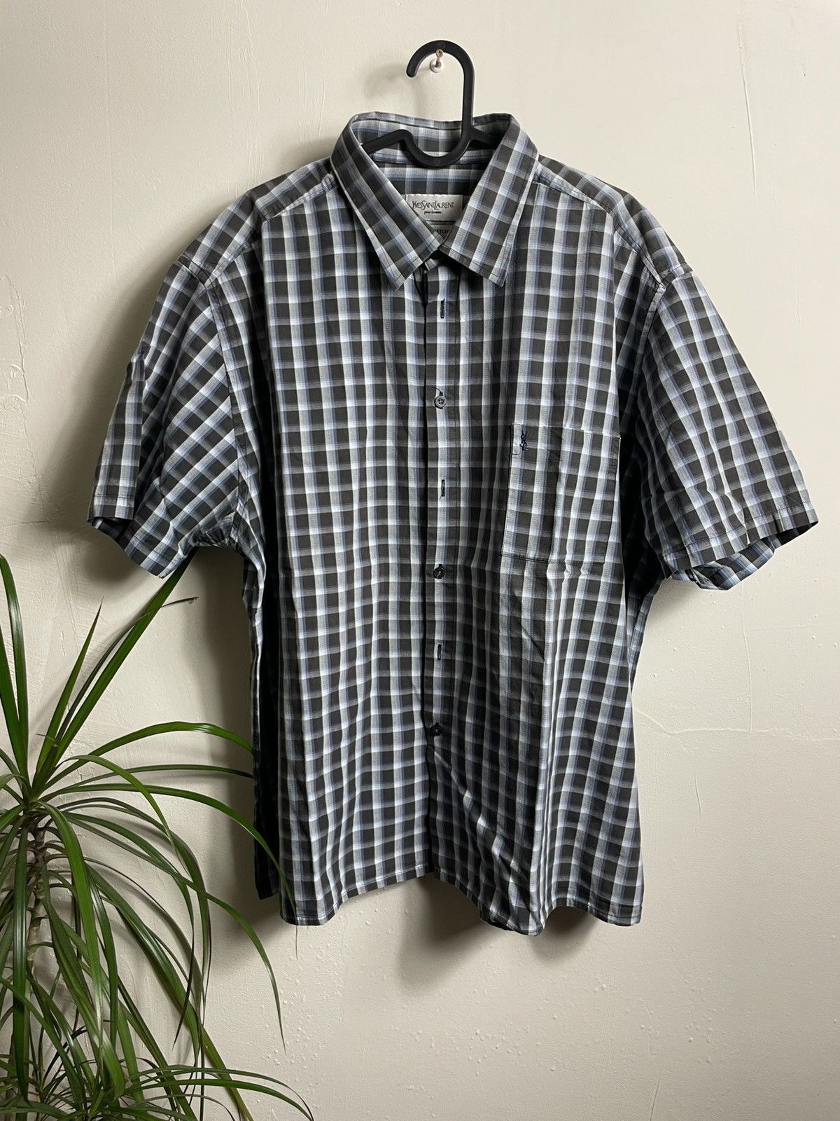Vintage × Yves Saint Laurent Vintage Yves Saint Laurent YSL striped Short Sleeve Shirt Size US XXL / EU 58 / 5 - 1 Thumbnail