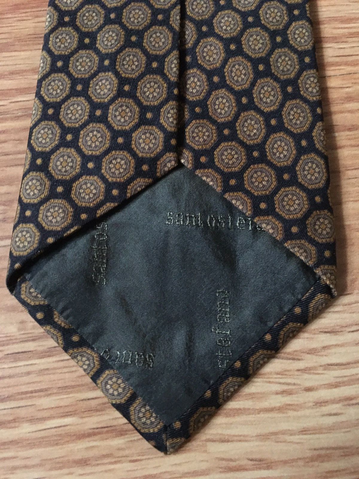 Other SANTOSTEFANO Brown Floral Italy Luxury Silk Mens Tie Size ONE SIZE - 4 Thumbnail