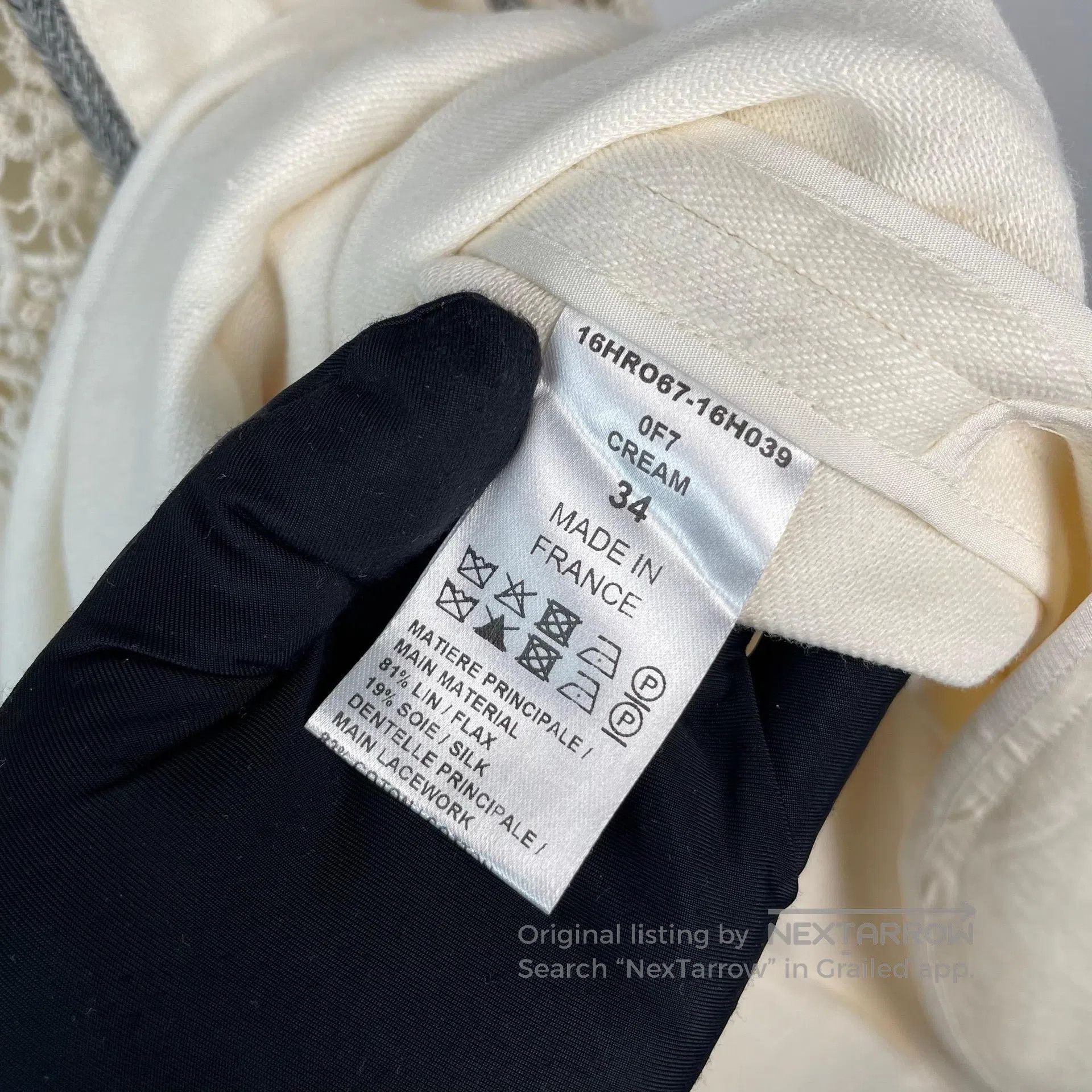 Chloe Chloe Ivory white openwork carved flower dress with gray| Size XXS / US 00 / IT 34 - 7 Thumbnail