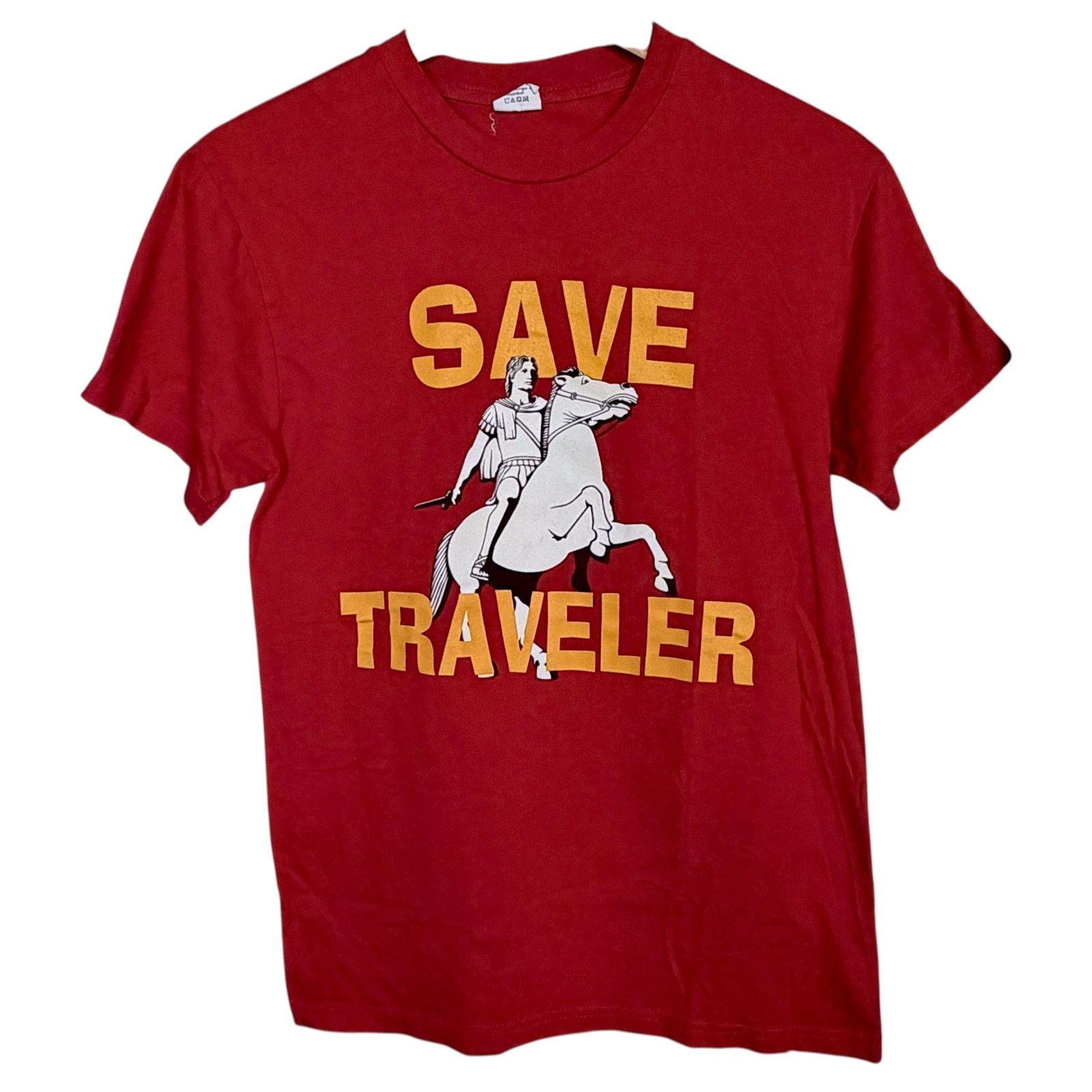 Hanes Save Traveller Ride a Trojan Red T-Shirt Vintage Blank S Size US S / EU 44-46 / 1 - 5 Thumbnail