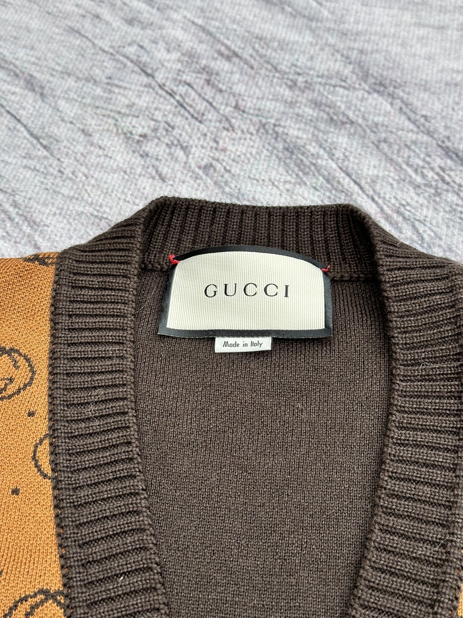 Gucci Gucci Dapper Dan Cardigan Interlocking G Logo Brown Wool Size US M / EU 48-50 / 2 - 9 Thumbnail