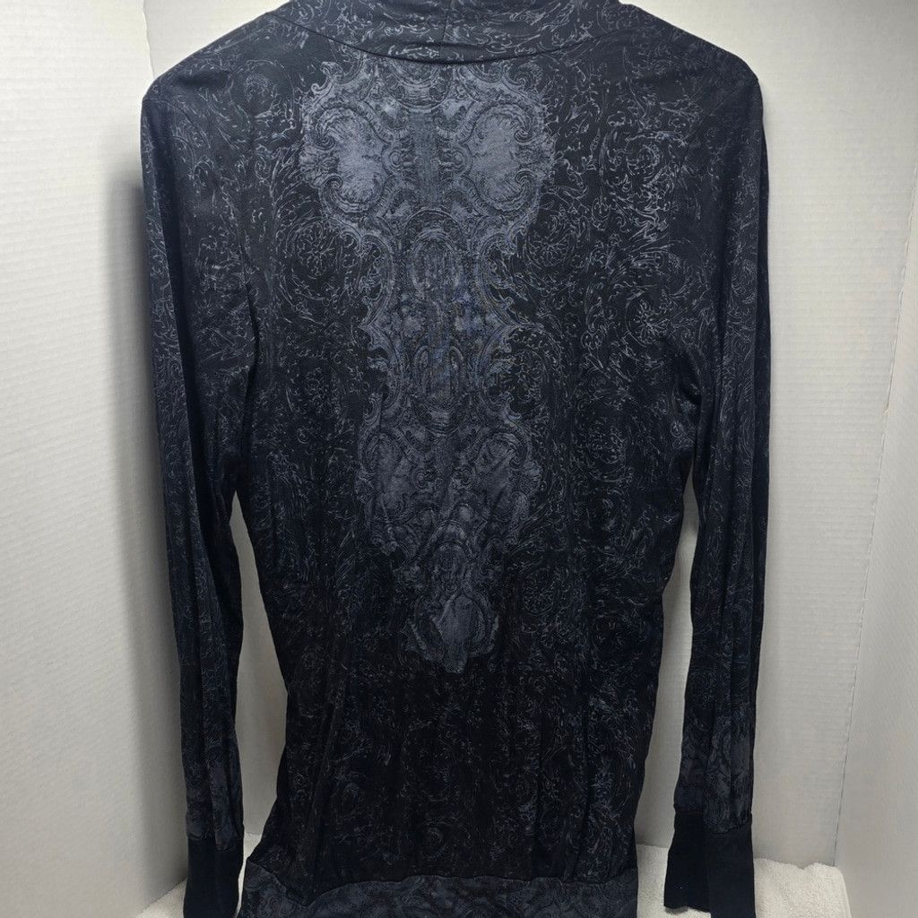 The Unbranded Brand Language Los Angeles Black Patterned Top Size L / US 10 / IT 46 - 6 Thumbnail