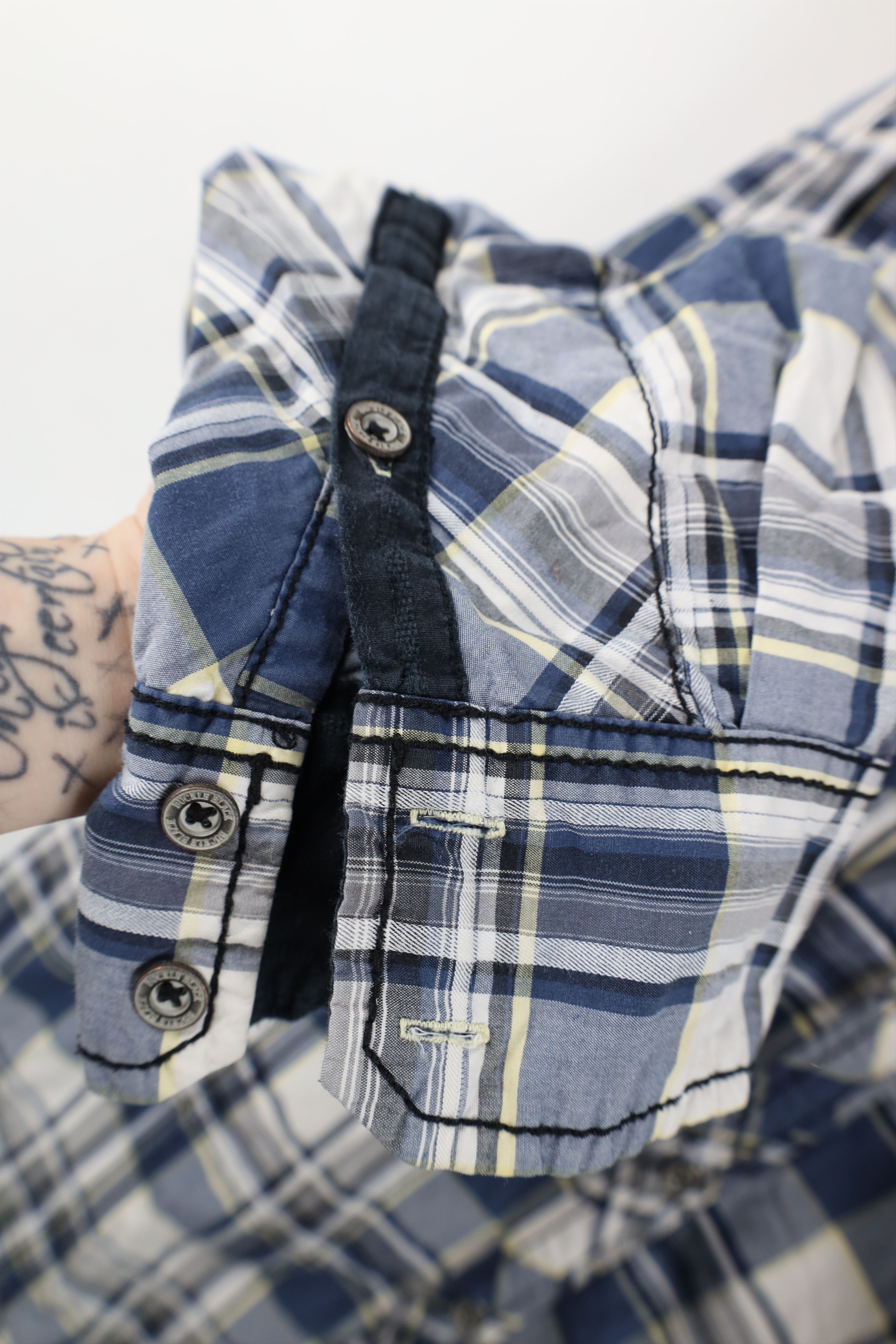Vintage Buckle BKE Fit Thick Stitch Collared Button Shirt Blue Plaid Size US XXL / EU 58 / 5 - 5 Thumbnail