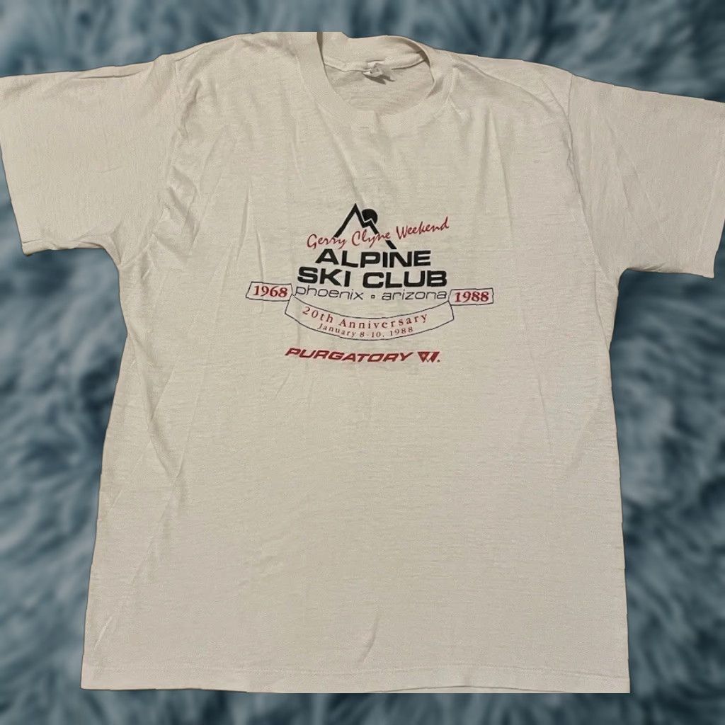 Vintage VINTAGE Phoenix Alpine Ski Club Faded Shirt S Arizona Snowboard Grunge 80s 90s White Single Stitch Mens T-Shirt Small Size US S / EU 44-46 / 1 - 1 Thumbnail