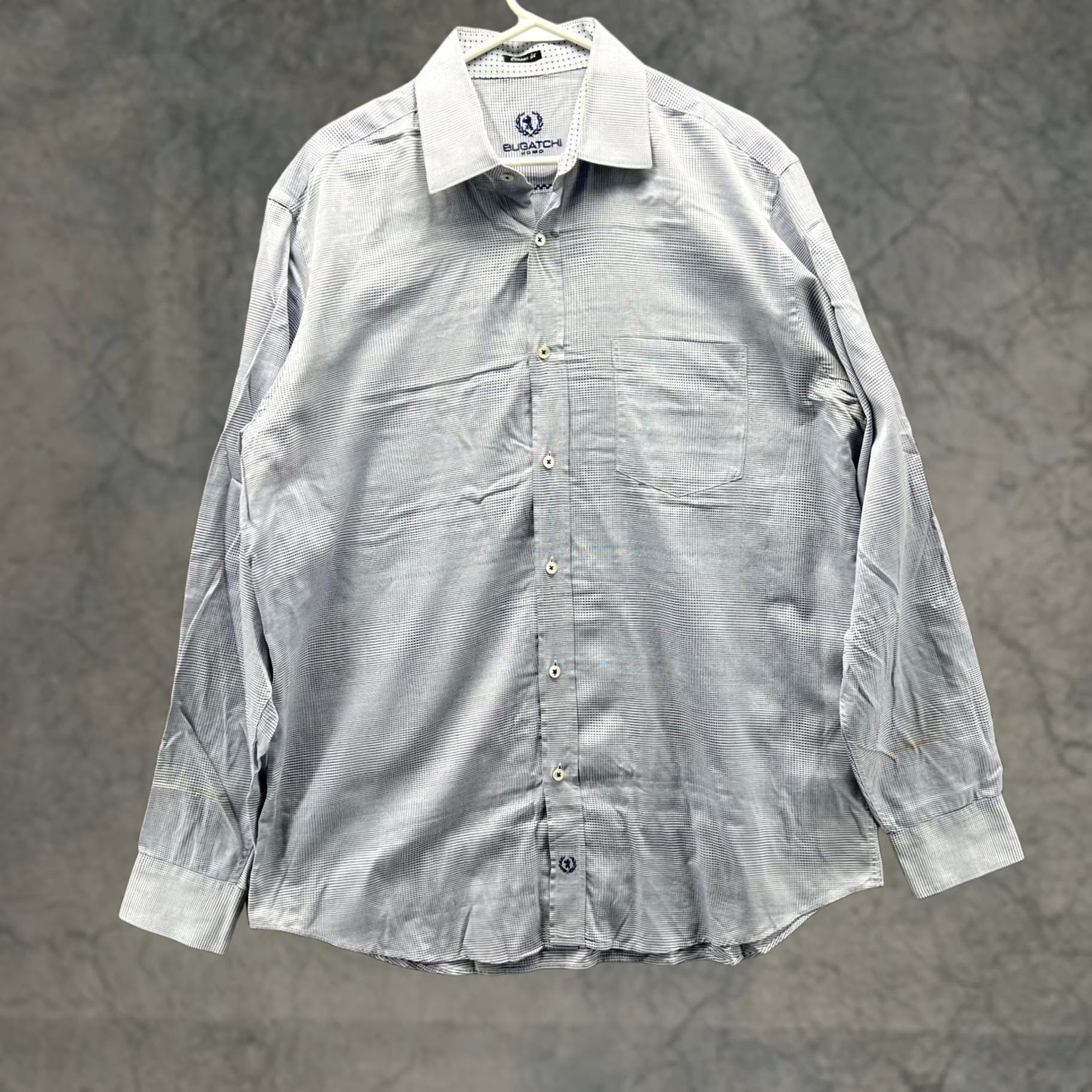 BUGATCHI Bugatchi Uomo Shirt Mens XXL Blue Button-Down Polka Dot Classic Preppy Dress Shirt Button-Up Casual Formal Workwear Mens Regular Size 2XL Blue Dot Size 48R - 1 Thumbnail