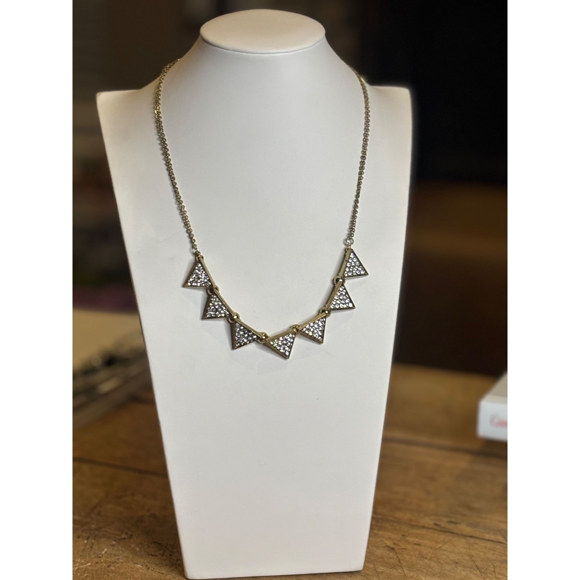 Other Gold-Tone Triangle Statement Necklace With Rhinestone Accent Size ONE SIZE - 1 Thumbnail