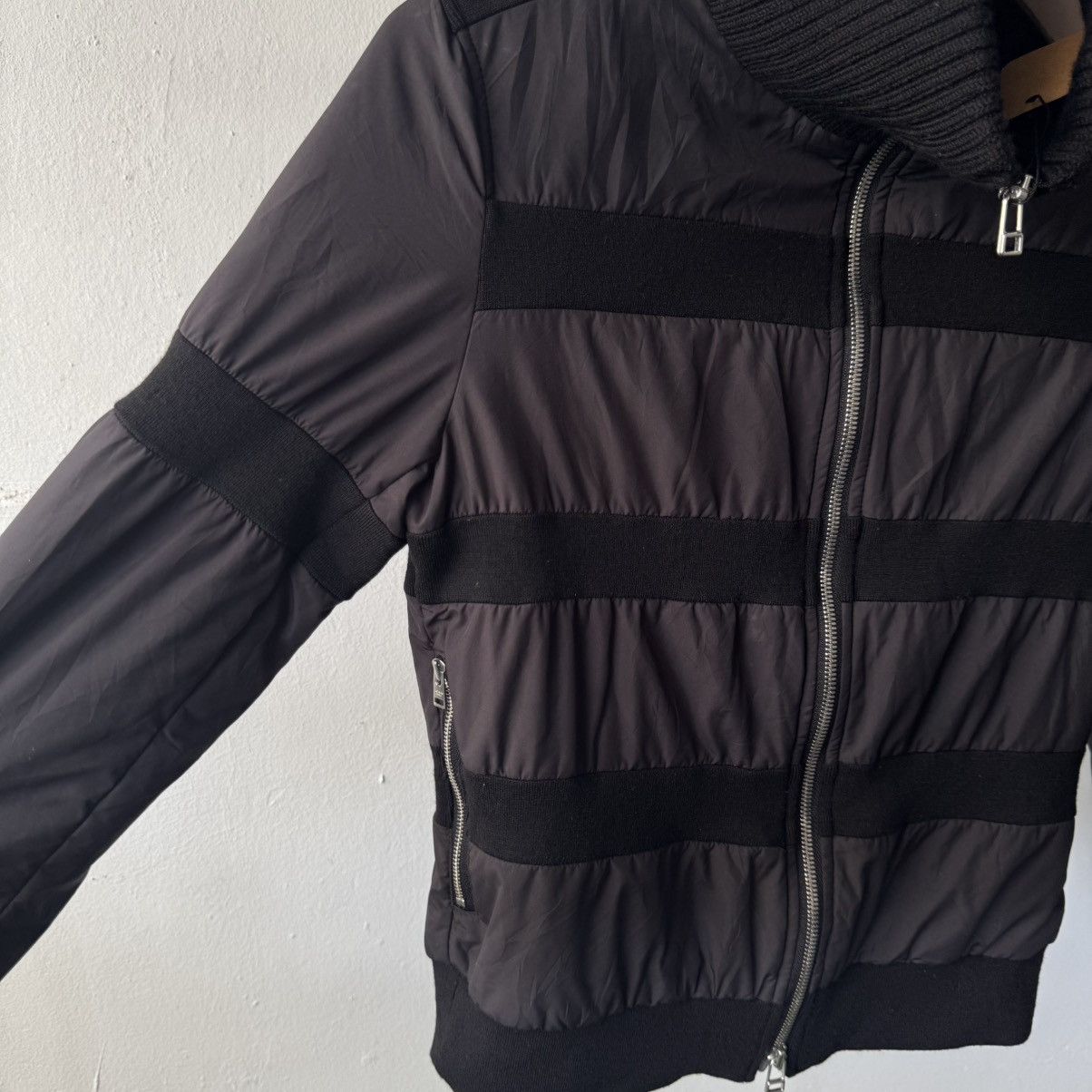 MM6 Artisan Black Stripped Puffer Like Maison Margiela Jacket Size US XS / EU 42 / 0 - 4 Thumbnail