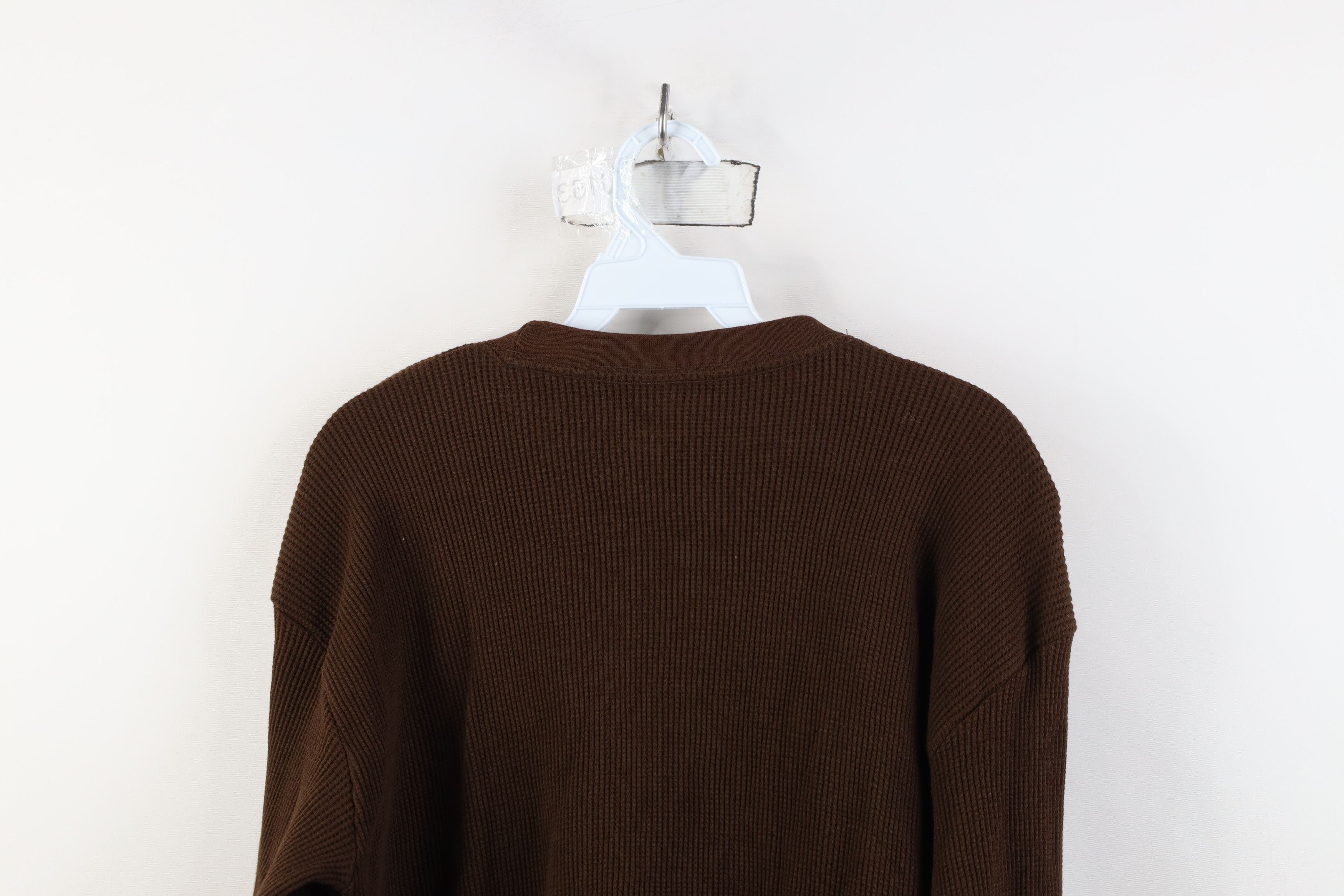 Vintage Vintage 90s Y2K Streetwear Waffle Knit Long Sleeve T-Shirt Size US L / EU 52-54 / 3 - 12 Thumbnail